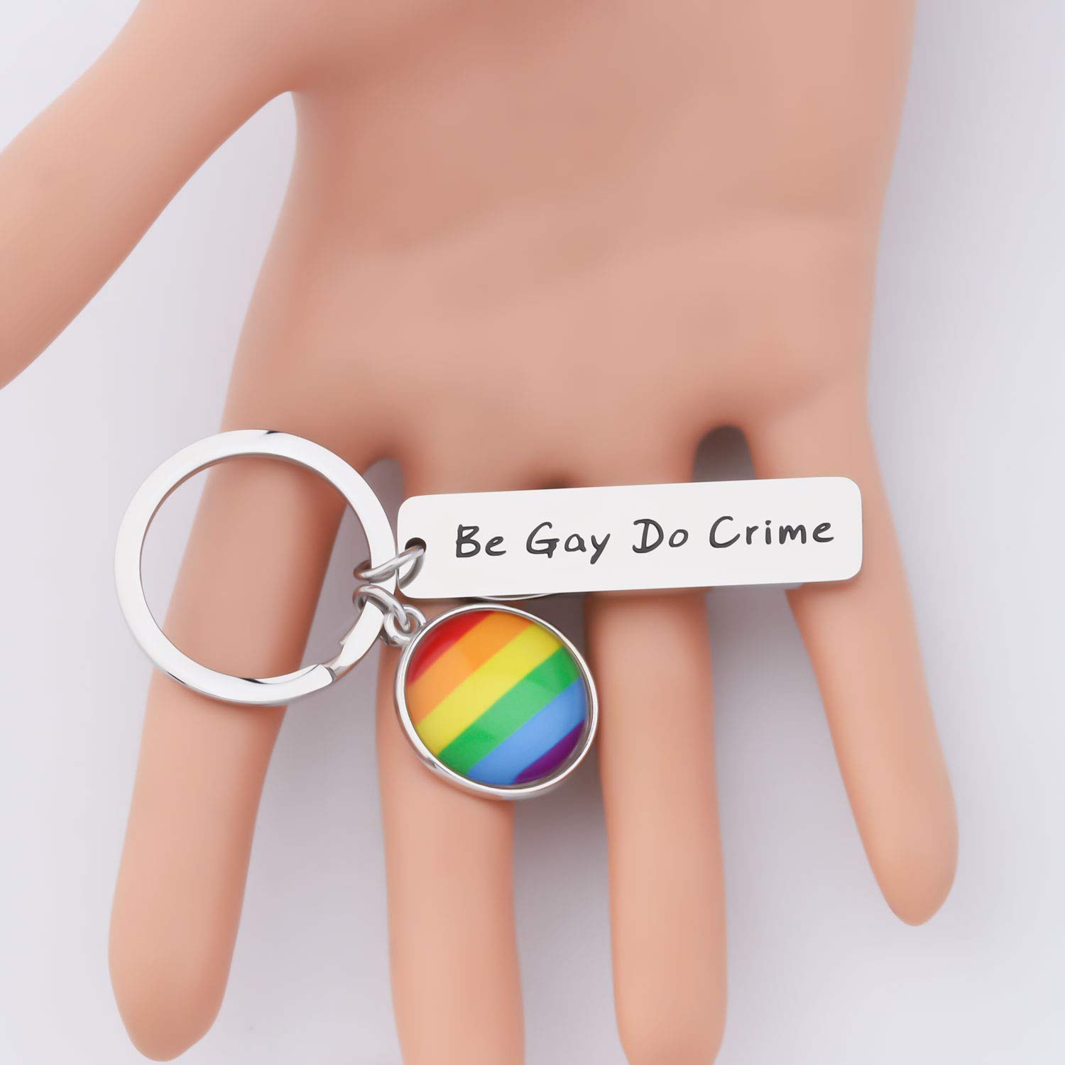 LGBTQ Pride Rainbow Flag Keychain - Gay Pride Jewelry Gift for LGBTQ Community - Perfect for Pride Parades, Everyday Carry & LGBTQ Support