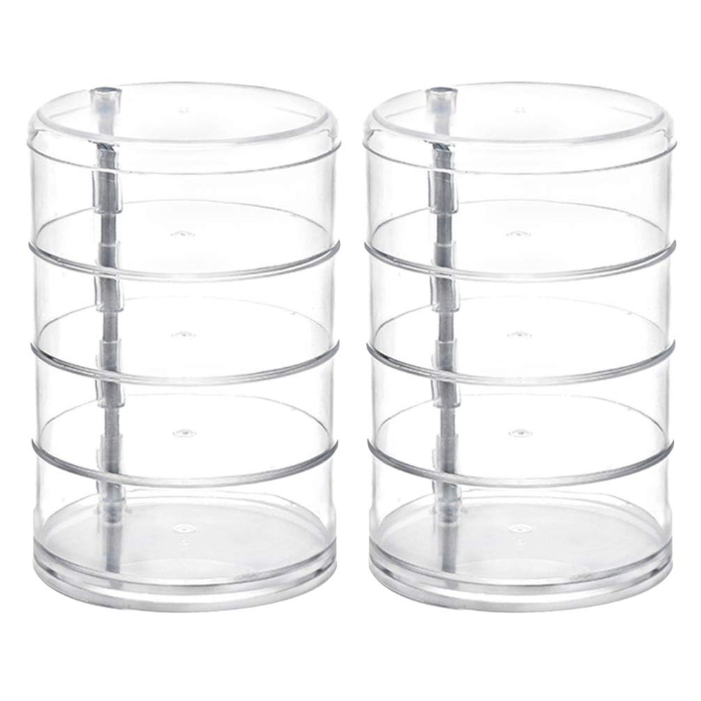 Cabilock 2-Piece Transparent Spiral Earring Storage Organizer - Jewelry Box & Pill Case - Perfect for Travel, Home, and Office Organization