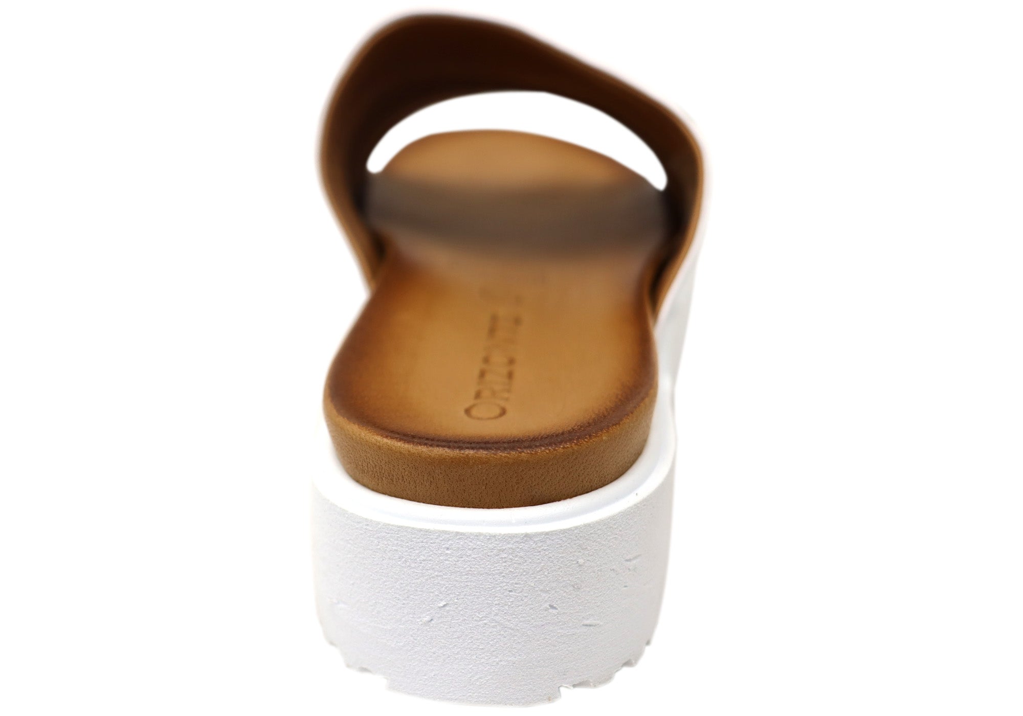 Orizonte Women's Leather Platform Slide Sandals - Comfortable European Style Flip Flops for Beach, Pool, and Summer Outfits