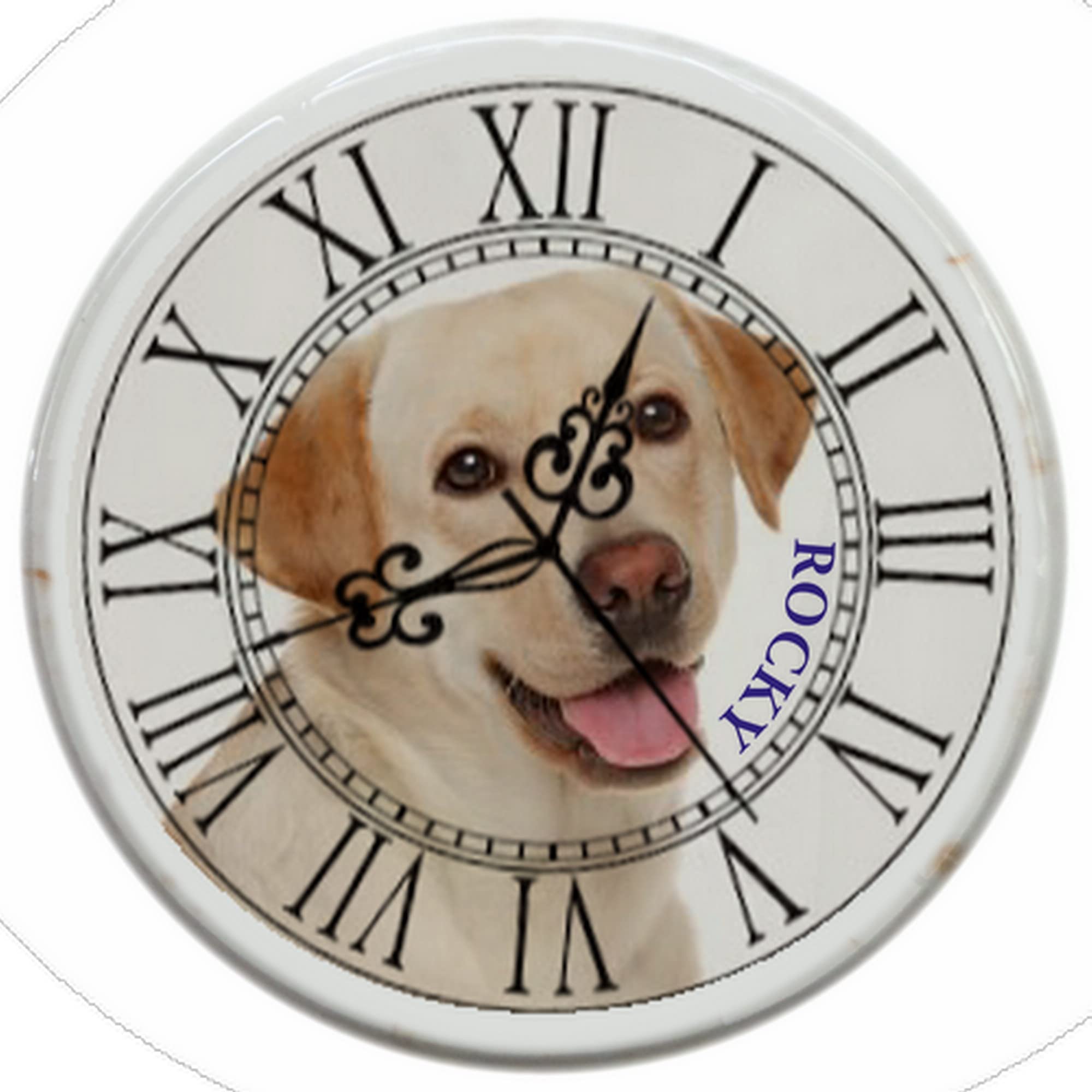 Custom Pet Wall Clock - Dog Cat Cow Parrot Wood Resin (10