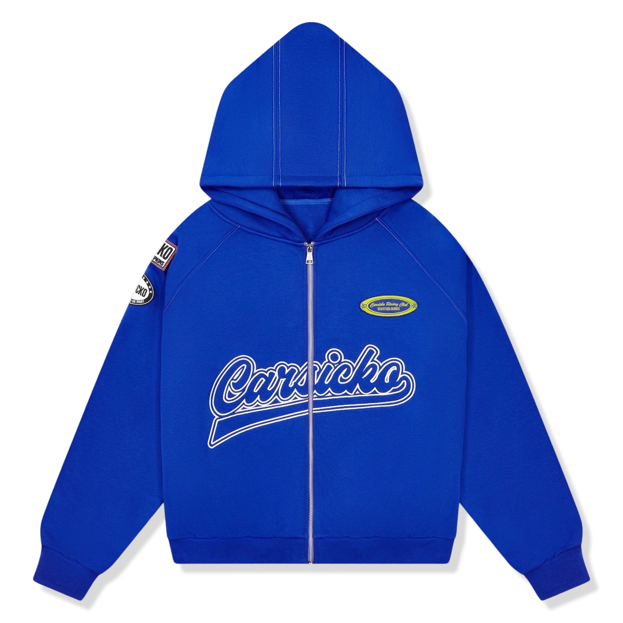 Carsicko Racing Club Blue Zip Up Hoodie for Men & Women - Stylish Comfort for Streetwear, Casual Outfits & Racing Enthusiasts