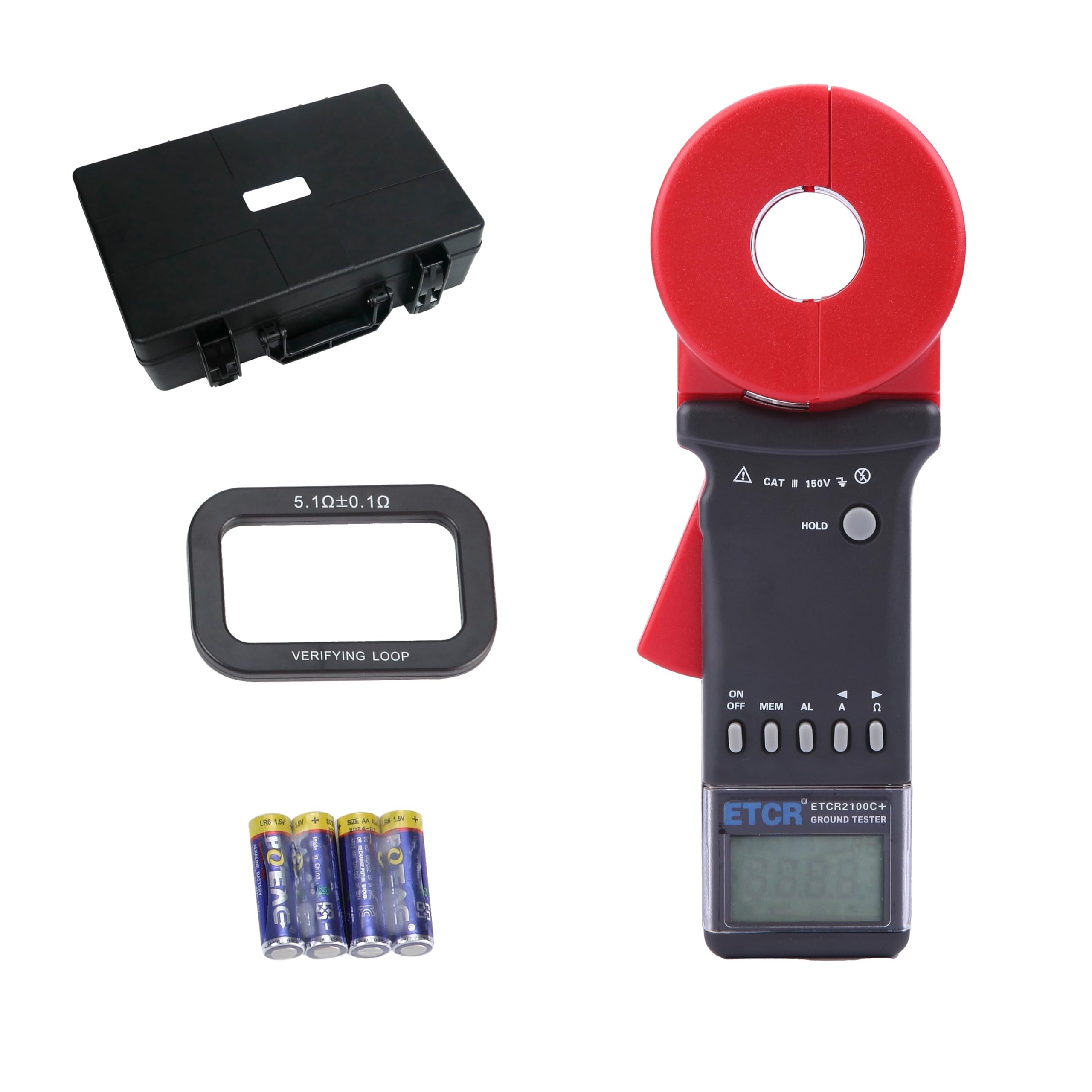ETCR2100C+ Digital Clamp Ground Resistance Tester - 0.010Ω~1200Ω Range, 0.00mA~20.0A Current Measurement, Double Insulation - Perfect for Electricians, Engineers & Industrial Maintenance