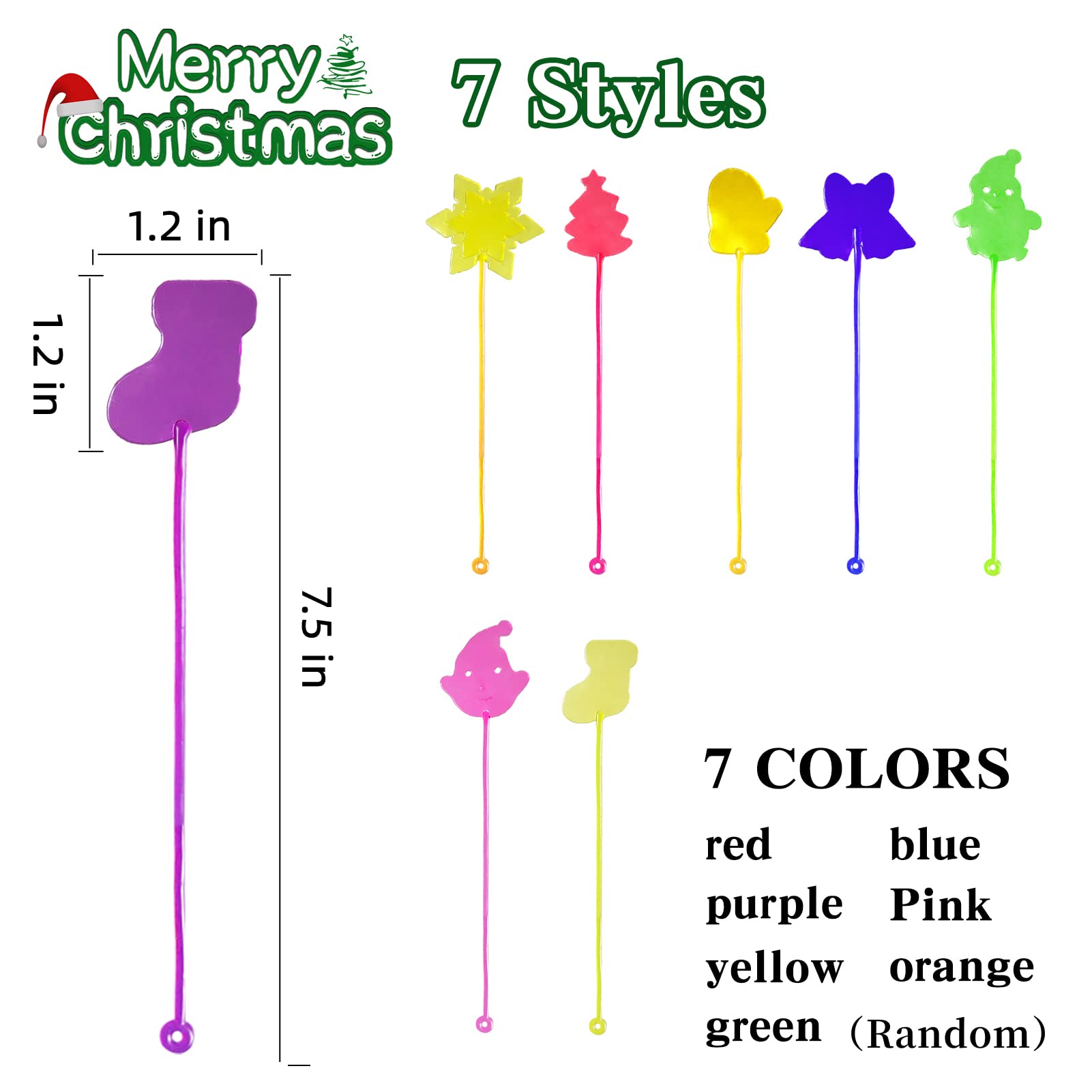 42 Pcs Christmas Sticky Hands Toys for Kids - Stretchy Party Favors, Stocking Stuffers & Holiday Gifts for Boys & Girls | Perfect for Christmas Parties, Classroom Rewards & Holiday Fun