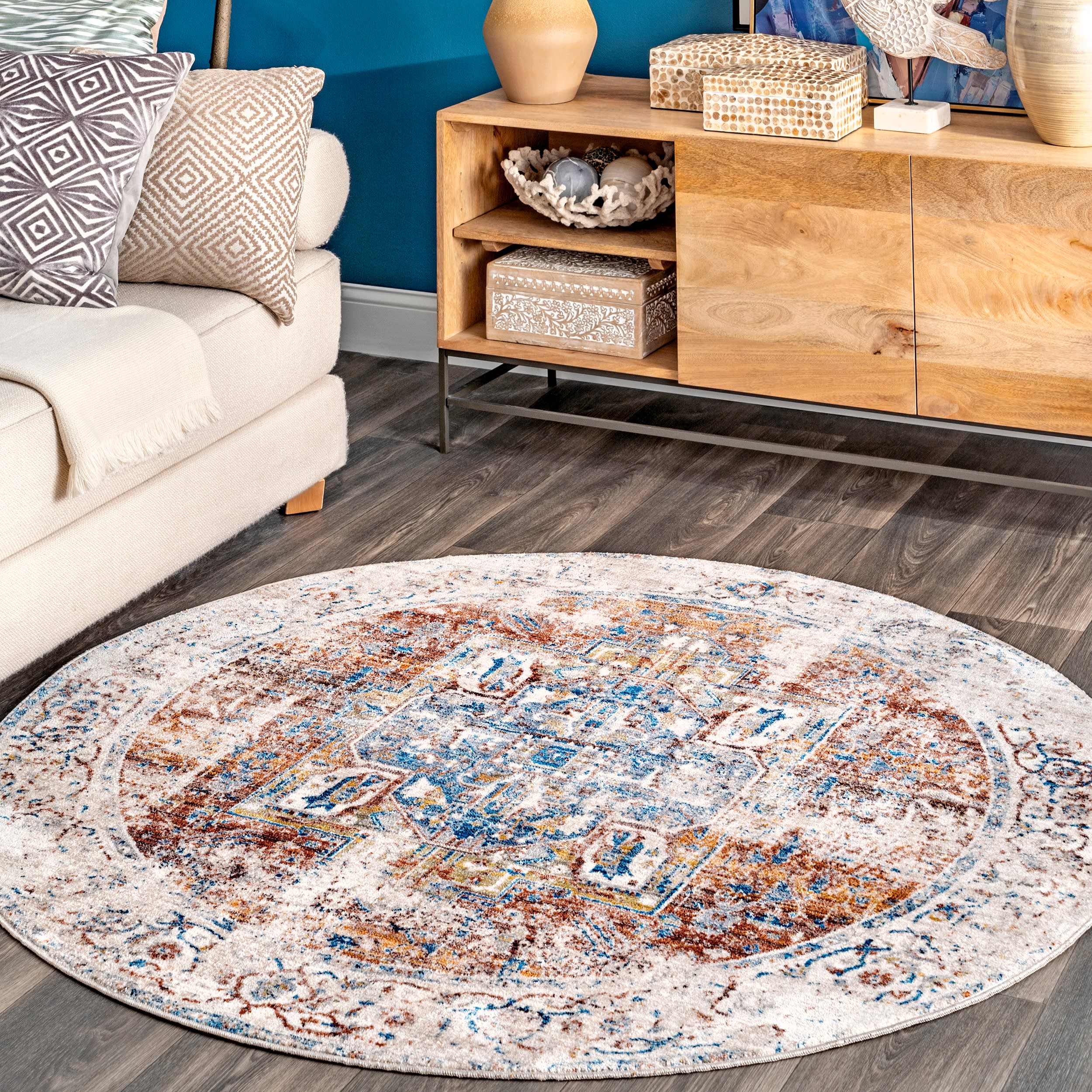 Forever Vintage Rug | Ivory Handmade Bohemian Area Rug | Perfect for Living Room, Bedroom & Boho Home Decor