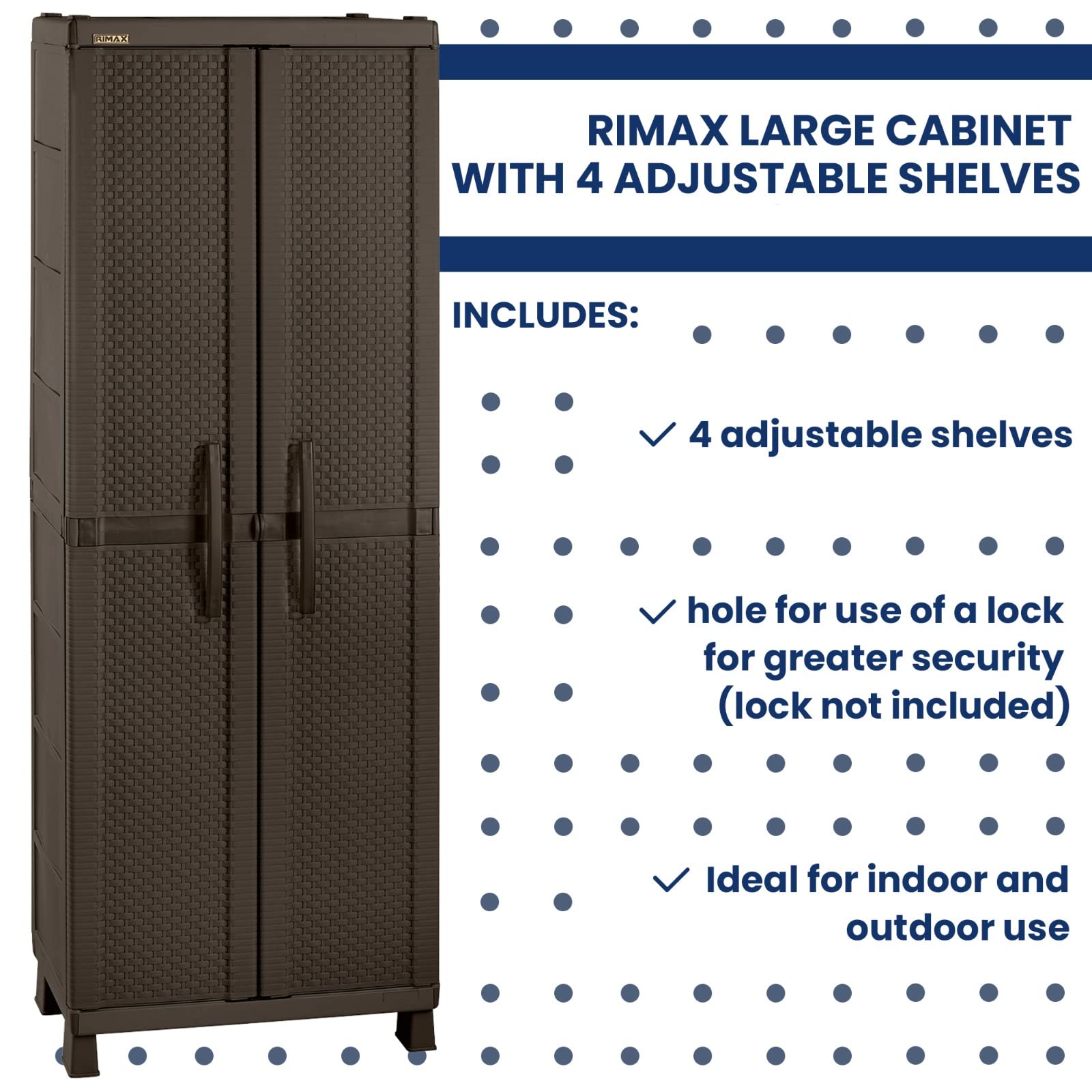 Brown Resin Wicker Storage Cabinet - Large Rattan Organizer for Patio, Living Room, Bedroom & Bathroom | Weather-Resistant Outdoor Indoor Furniture