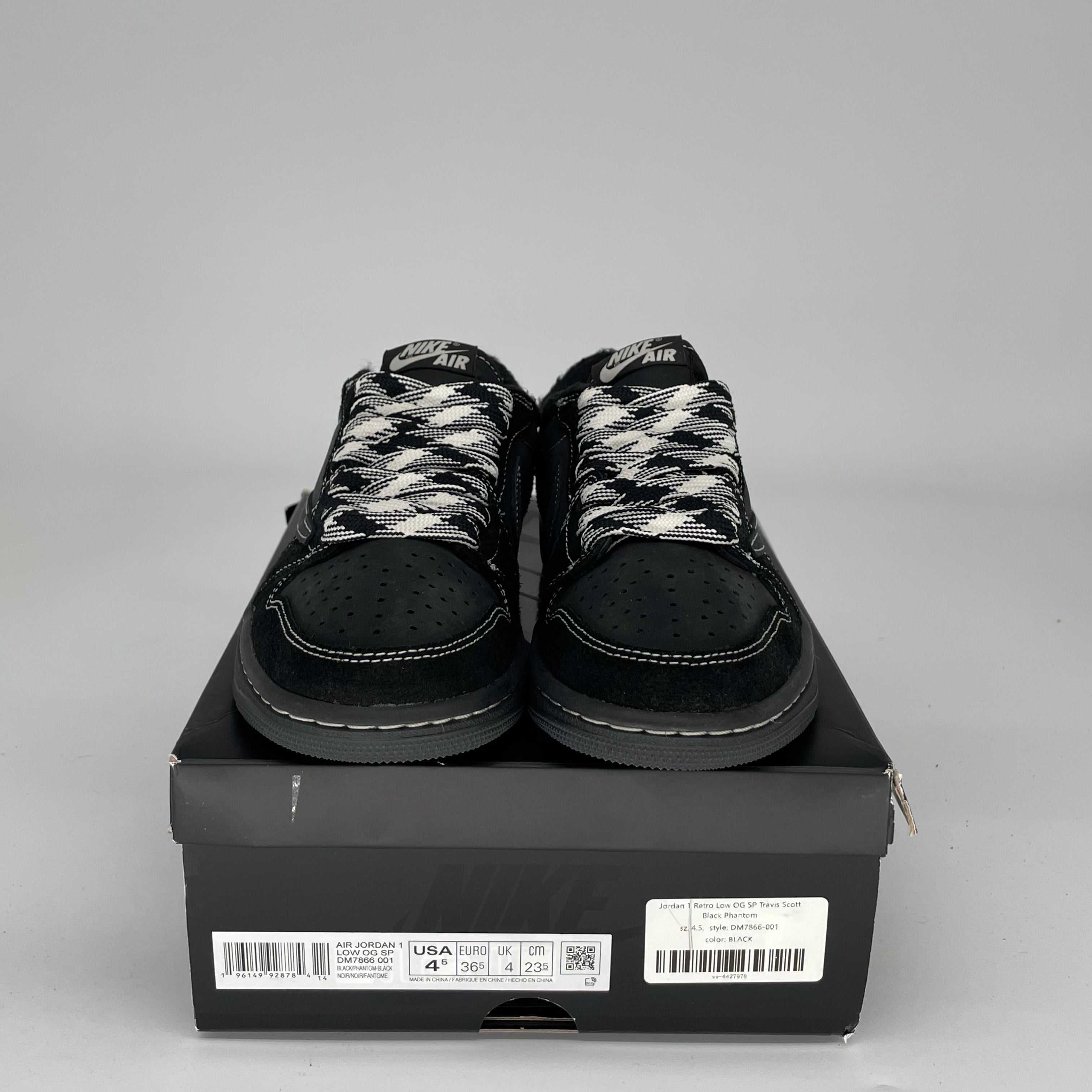 Air Jordan 1 Low Travis Scott Phantom Sneakers - Size 4.5 (DM7866-001) | Limited Edition Men's Basketball Shoes for Streetwear & Casual Outfits