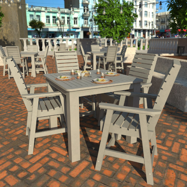 5-Piece Square Counter Dining Set - Modern Kitchen Table & Stools for Small Spaces - Perfect for Breakfast Nook, Apartment, or Bar Counter Seating