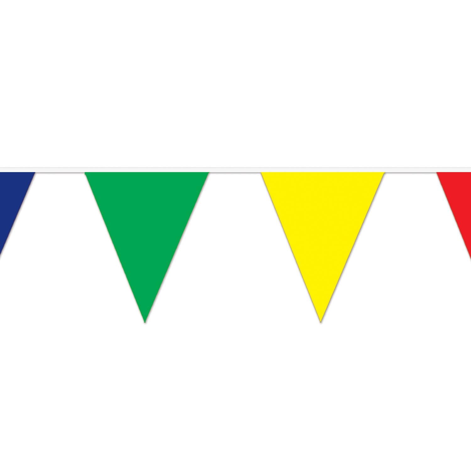 12 Pack Beistle 120 ft Multi Color Party Pennant Banner - Perfect for Birthday Decorations, Baby Showers & Holiday Celebrations