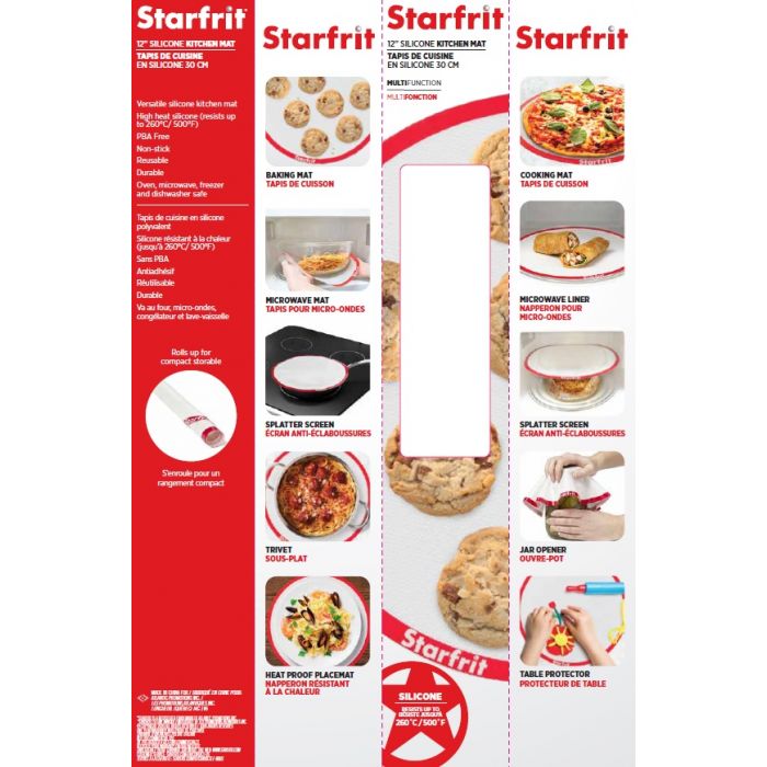 STARFRIT 12-Pack Non-Slip Silicone Kitchen Mats for Countertops - Heat Resistant & Easy to Clean - Perfect for Baking, Cooking, and Food Prep