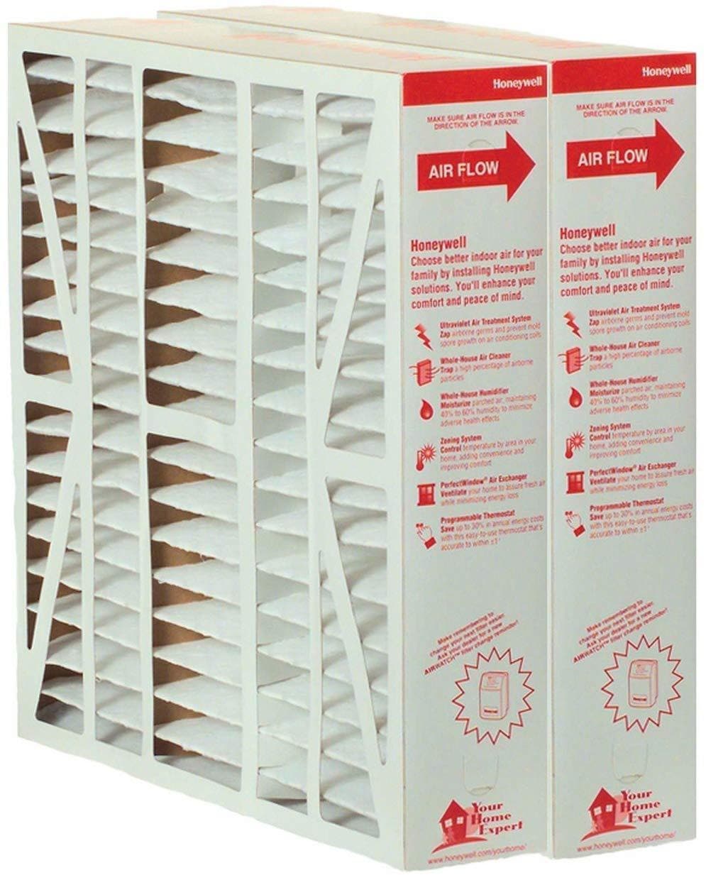 Honeywell FC100A1011 20x20x4 MERV 11 Air Filter for Furnace & AC - 2 Pack - Improves Indoor Air Quality for Home & Office
