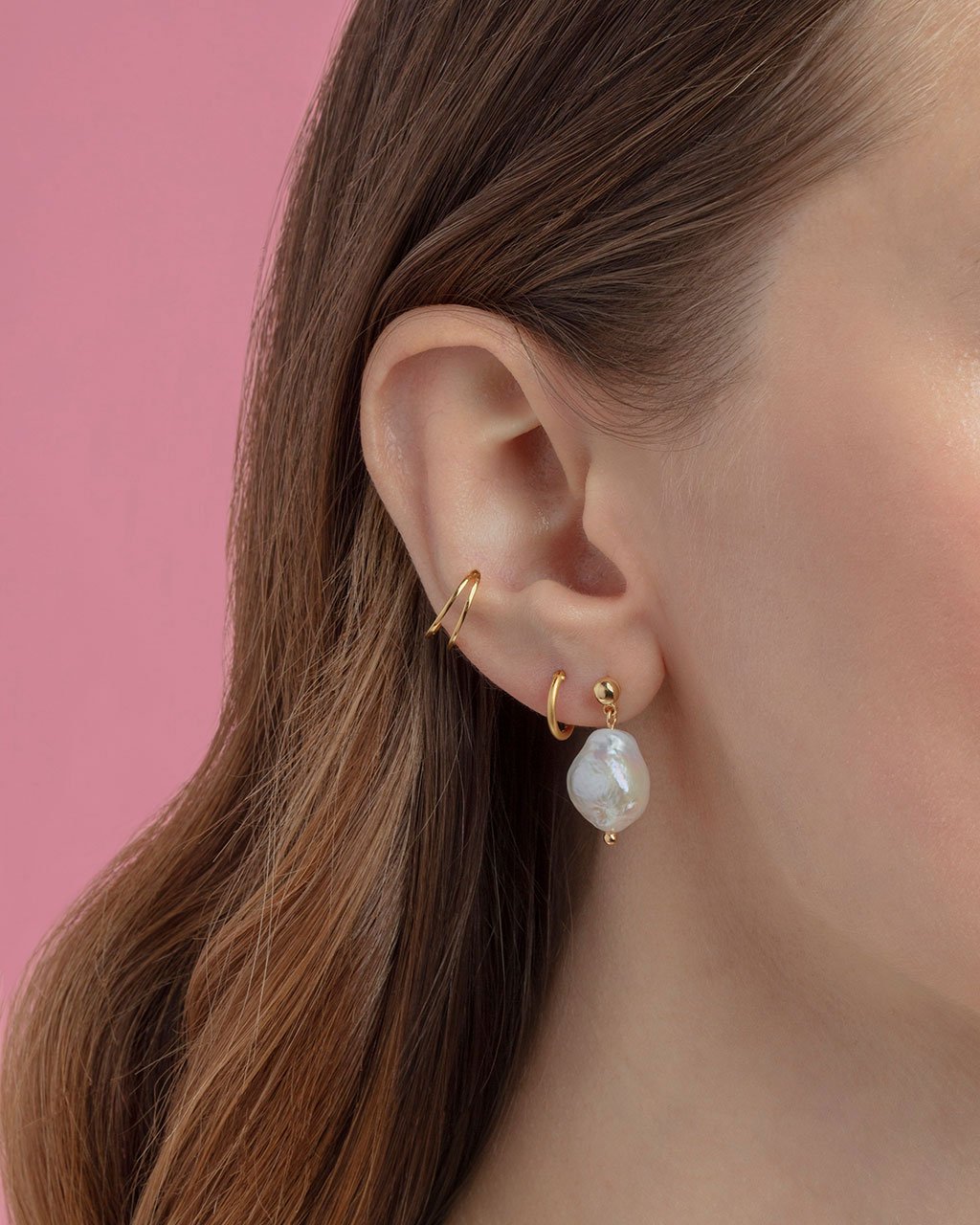 Large Baroque Pearl Drop Stud Earrings - Elegant & Unique Handmade Jewelry for Women - Perfect for Weddings, Parties & Special Occasions