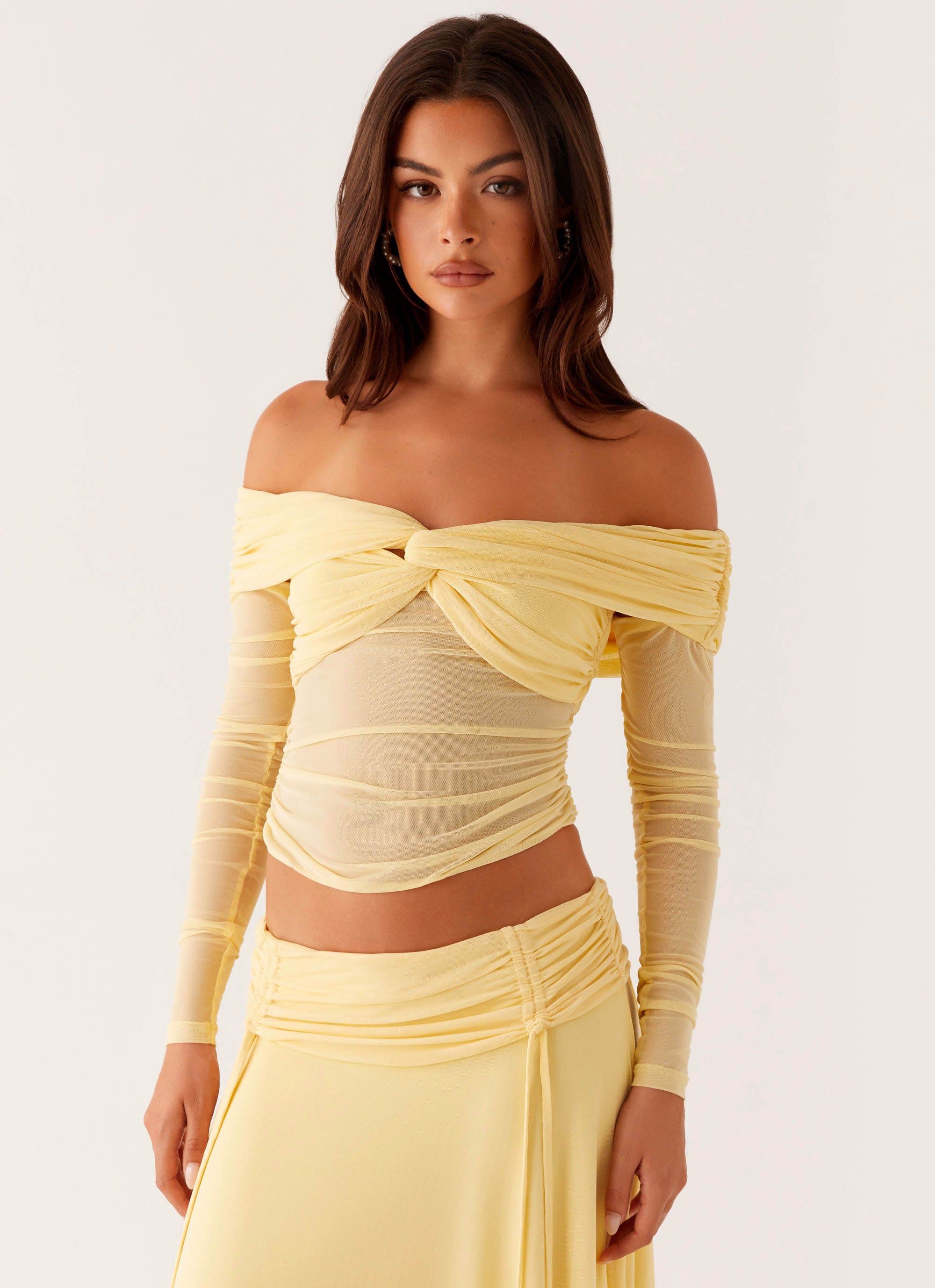 Amryn Women's Long Sleeve Casual Top - Soft Yellow Blouse for Everyday Wear | Perfect for Office, Date Night & Fall Layering