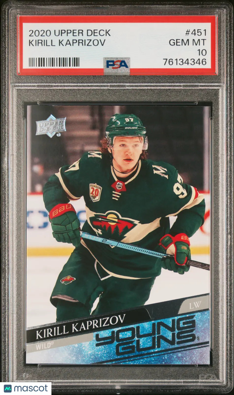 2020-21 Upper Deck Series 2 Kirill Kaprizov Young Guns Rookie Card PSA 10 Gem Mint - Perfect for Hockey Collectors & NHL Fans Display