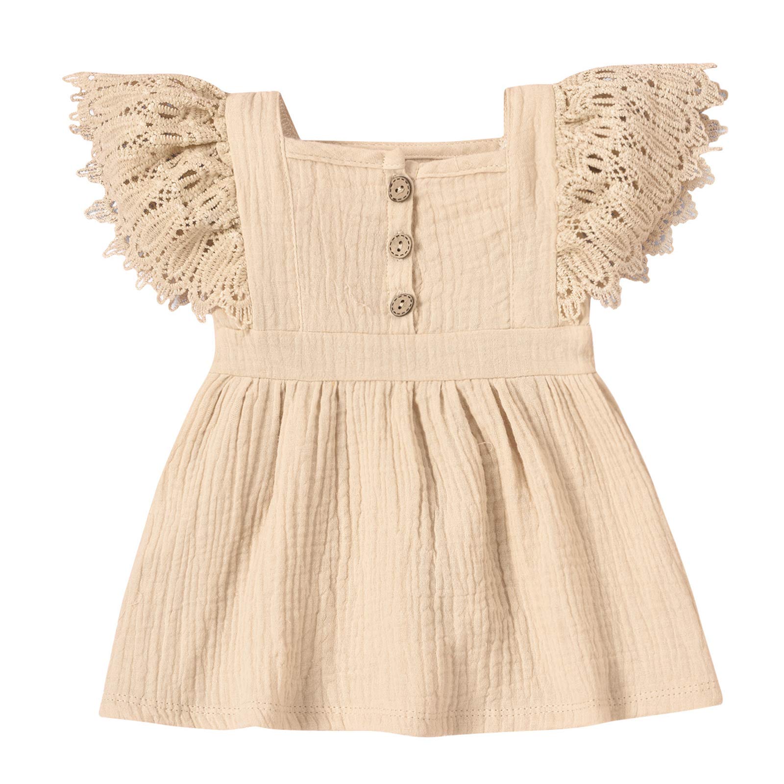 Mubineo Toddler Baby Girl Sleeveless Lace Cotton Princess Dress - Summer Casual Sundress for Infants, Photo Shoots & Special Occasions
