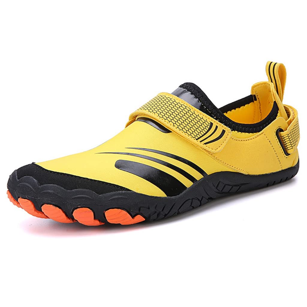 **Men's & Women's Breathable Quick-Dry Water Shoes for Swimming, Beach, River & Sea - Lightweight Aqua Sneakers for Upstream & Outdoor Activities (Yellow, Size 40)**