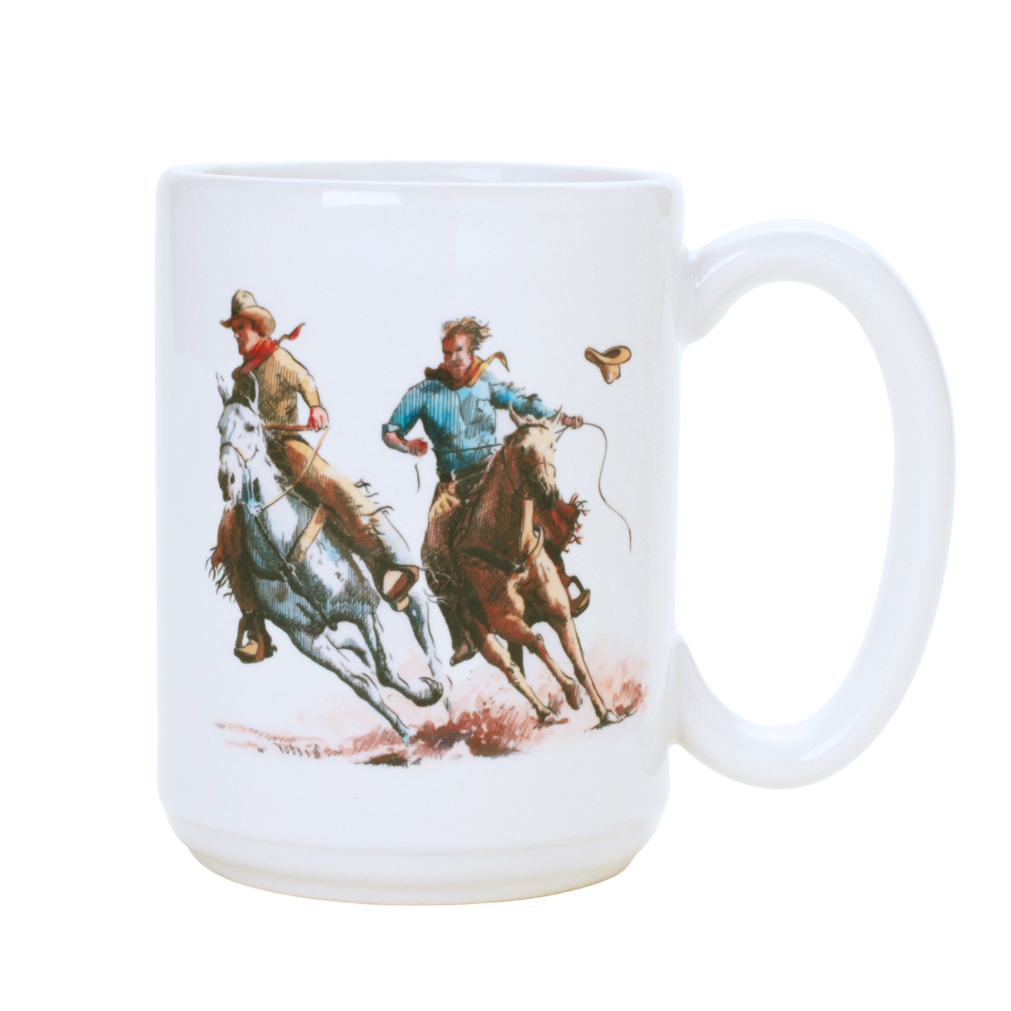 The Race | Rodeo 15 oz Ceramic Coffee Mug - Perfect for Cowboy Enthusiasts & Western-Themed Gifts