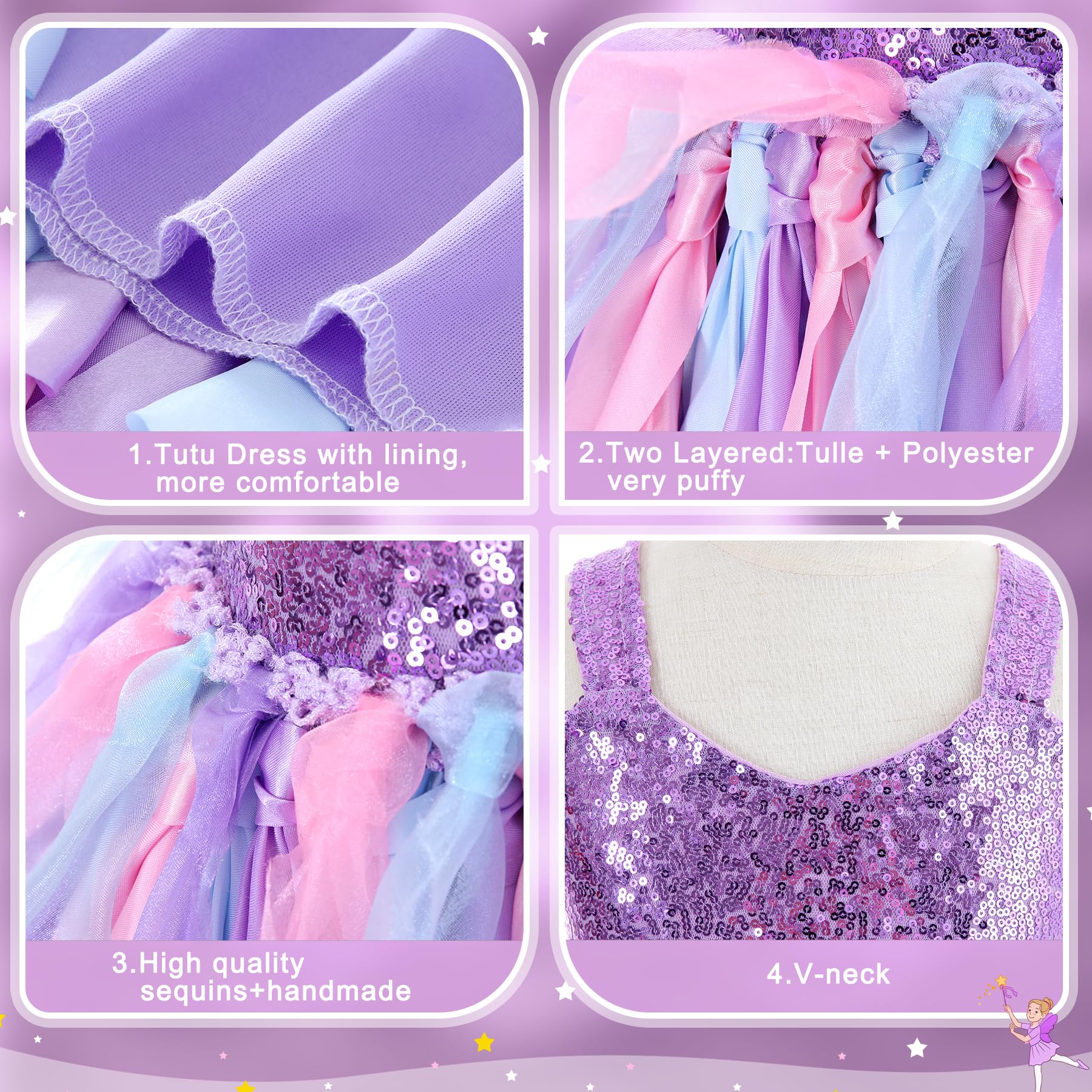 Sparkly Sequin Tutu Dress for Girls - Princess Tulle Party Gown for Toddler Birthday, Prom & Sneaker Ball | Perfect for Special Occasions & Photo Shoots