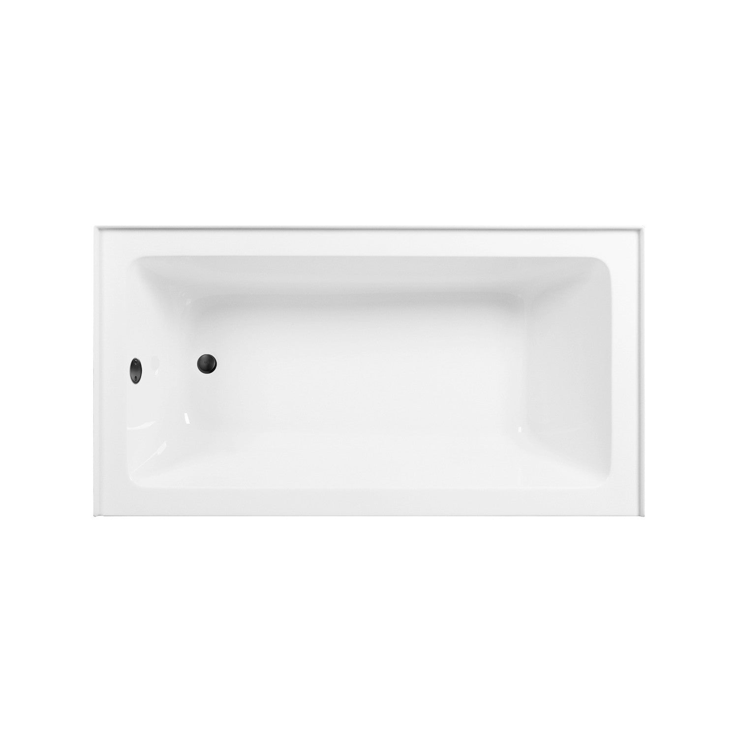 Aqua Eden 60 Inch Acrylic Rectangular 3-Wall Alcove Bathtub Combo with Waste & Overflow Drain - Right Hand Drain - Glossy White/Matte Black - Perfect for Modern Bathroom Renovations & Spa-Like Retreats