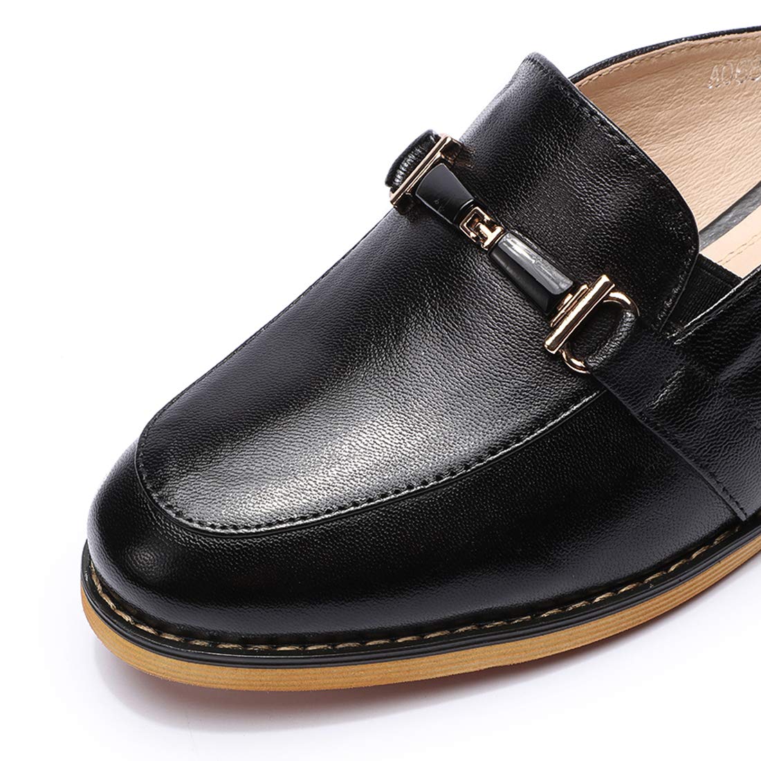 Women's Leather Mules - Backless Slip-On Loafers with Low Heel | Comfortable Summer Slides for Casual Wear, Office & Beach Outings
