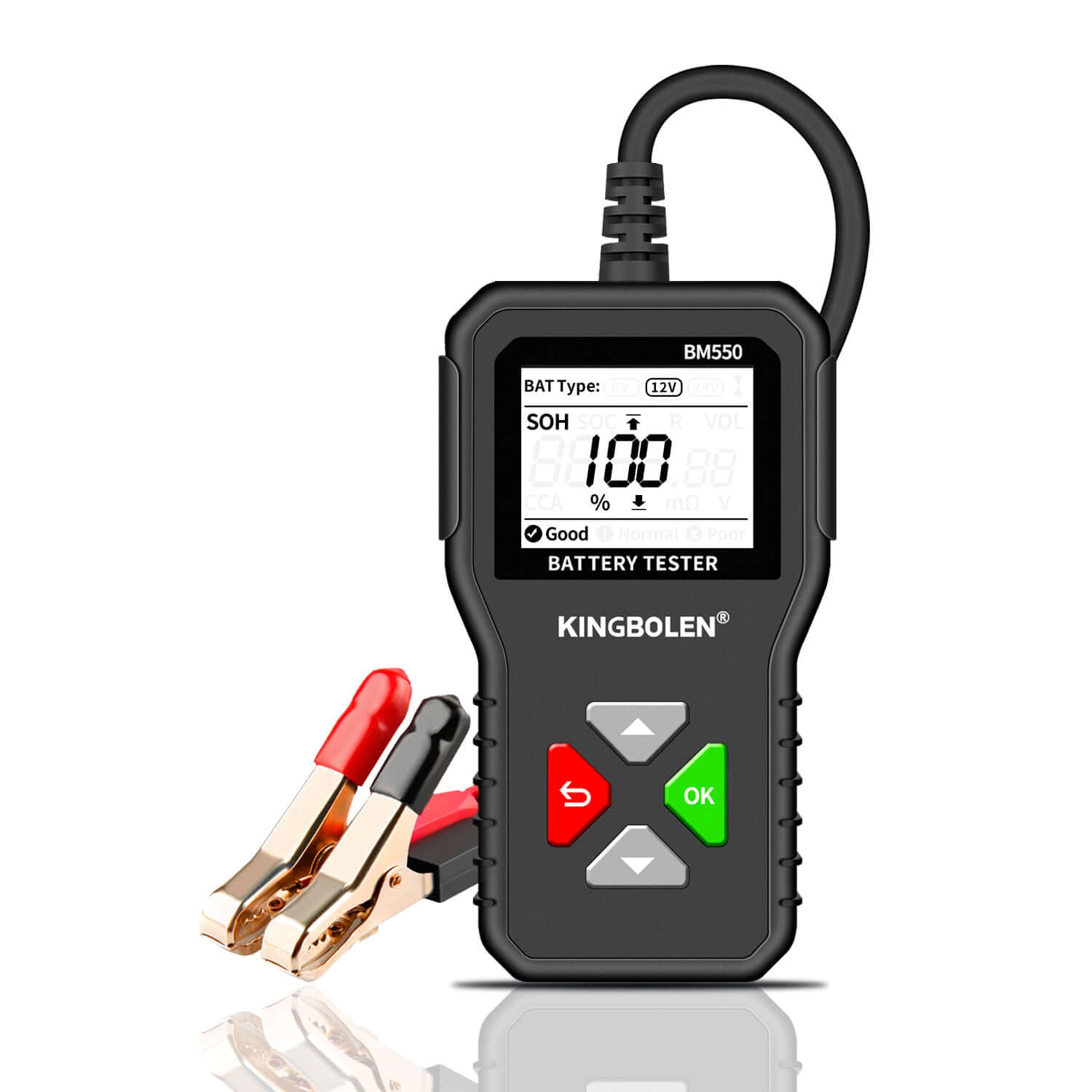 KINGBOLEN® BM550 6V 12V 24V Automotive Battery Tester - Digital Car Battery Voltage Analyzer for Cars, Trucks, Motorcycles & Boats - Perfect for Home Garage & Roadside Emergency Use