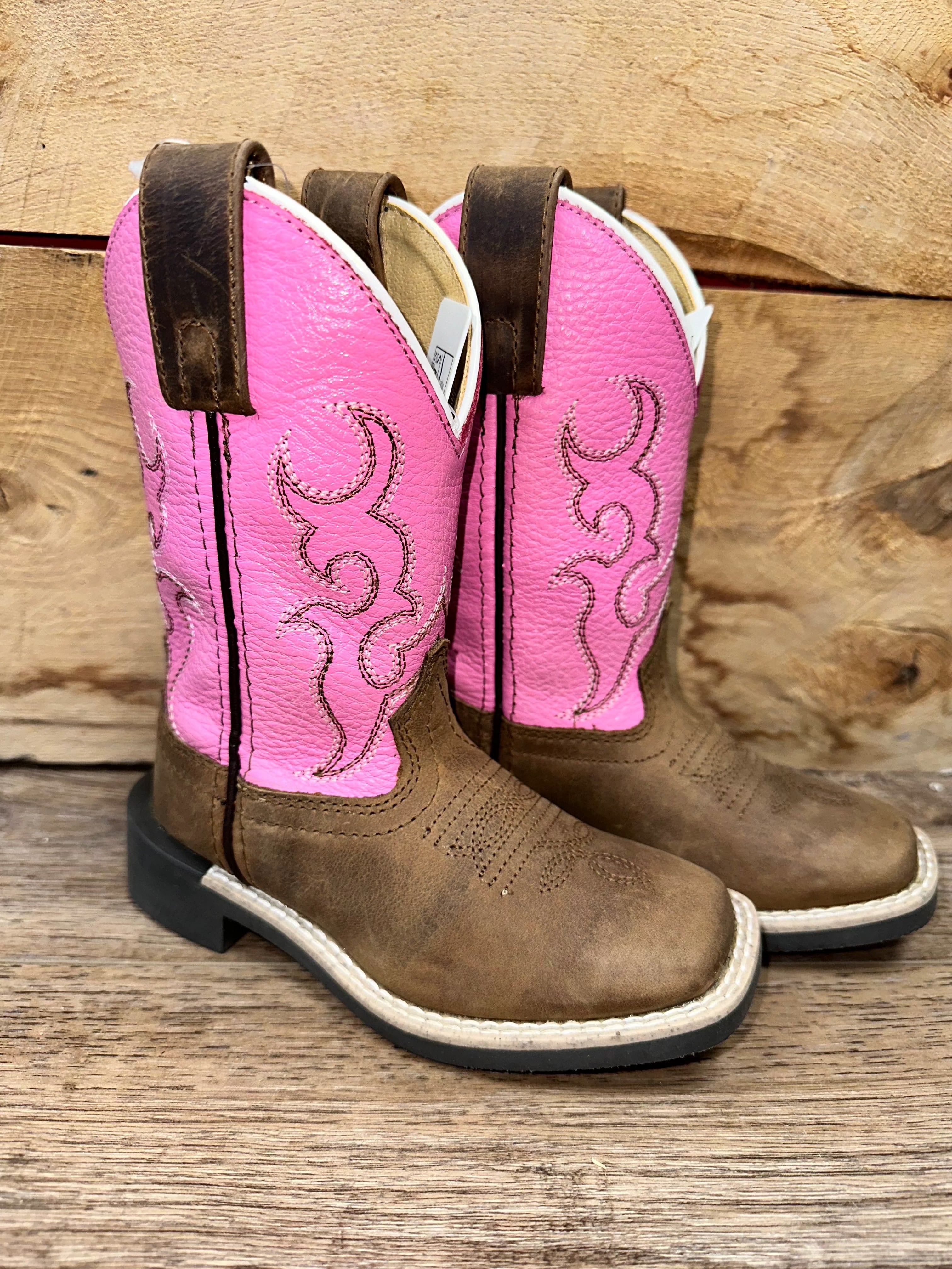 Girls SM Jasmine Pink Square Toe Boots - Fashionable Ankle Booties for Kids, Toddler & Little Girls | Perfect for School, Parties & Everyday Wear
