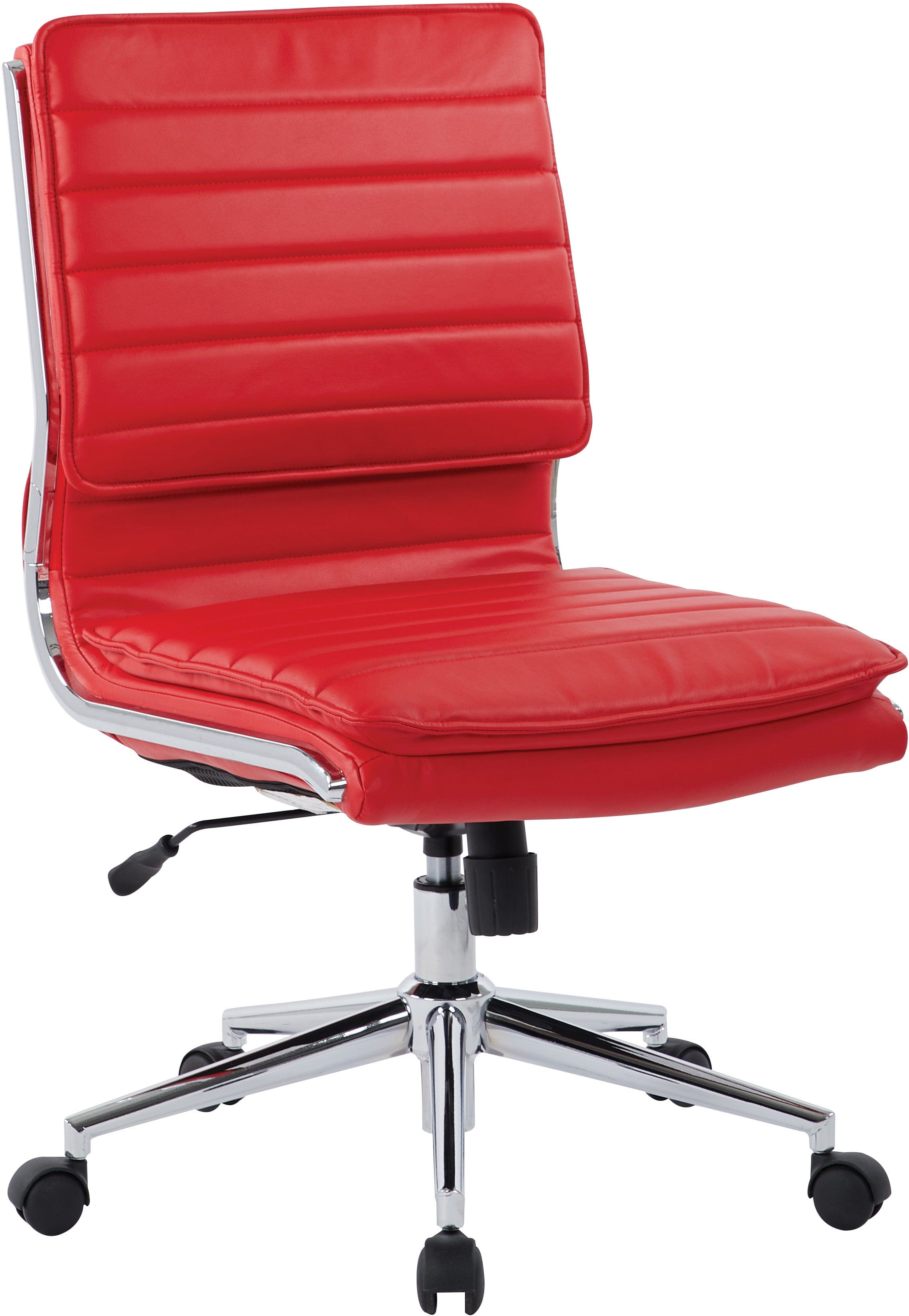 Office Star Armless Mid Back Manager's Faux Leather Chair [SPX23592C] - Ergonomic Office Chair for Home & Business, Comfortable Desk Chair for Long Hours Work, Perfect for Office, Study Room, or Conference Room