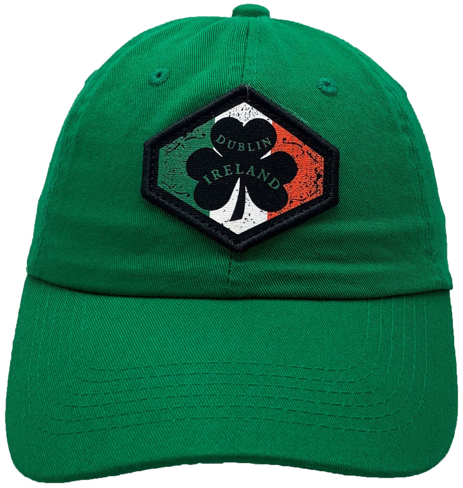 Dublin Ireland Flag Patch Slouch Hat with Buckle Back - Adjustable Vintage Style Hat for Irish Pride, St. Patrick's Day & Celtic Events