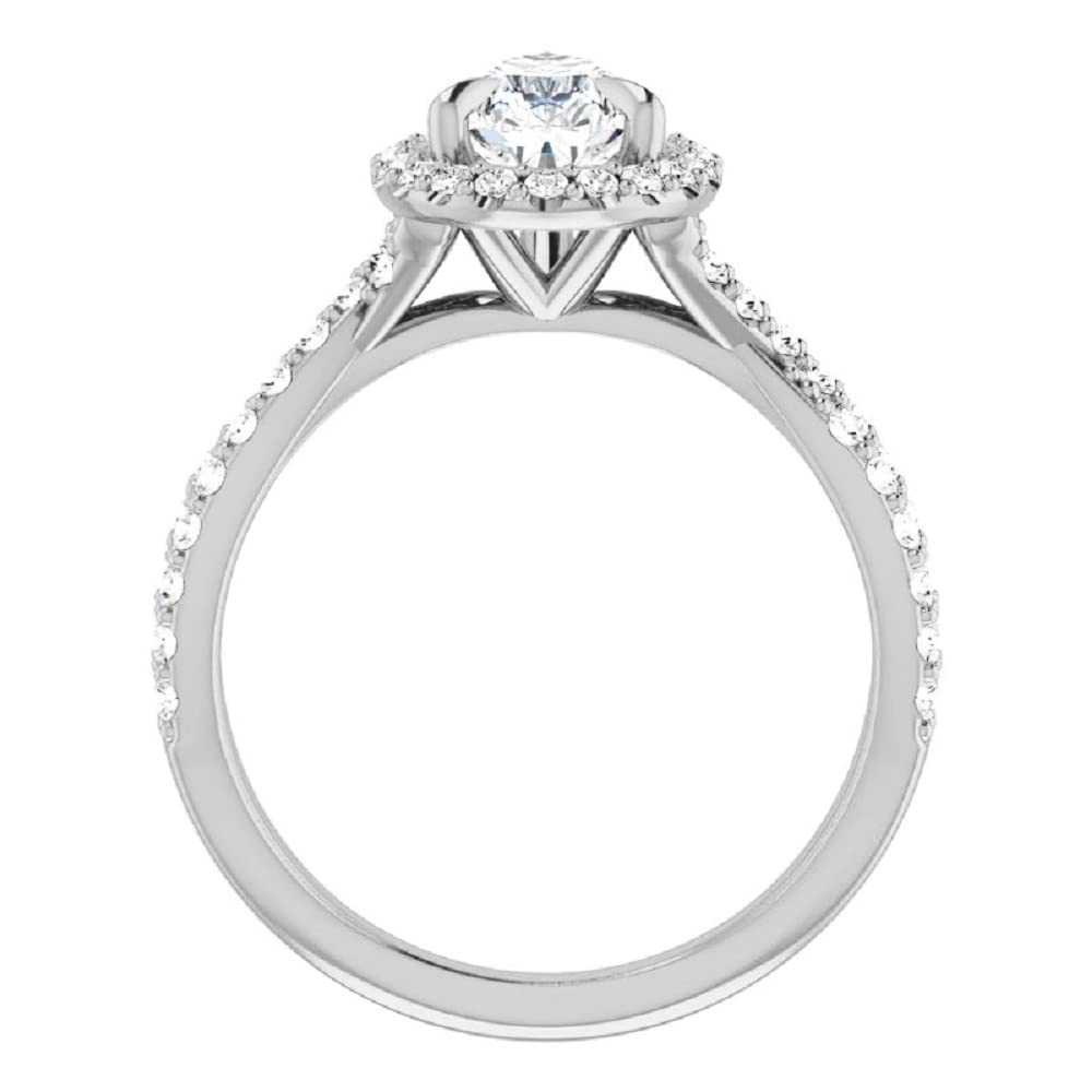 3 CT Pear Moissanite Engagement Ring - Vintage Wedding Eternity Band with 4-Prong Solitaire Setting in Sterling Silver - Perfect Anniversary, Promise Ring & Romantic Gift for Her - Ideal for Proposals, Weddings & Special Occasions