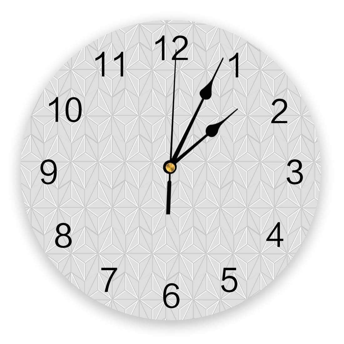 Nordic Gray Geometric Wall Clock - Silent Non-Ticking, 9.8 Inch for Kitchen & Living Room Decor
