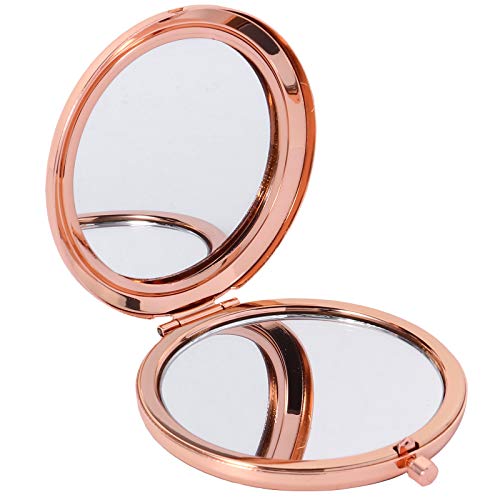 FOMIYES Round Compact Mirror for Women & Girls - Portable Travel Makeup Mirror with Folding Design - Perfect for Purse, Pocket & On-the-Go Touch Ups (1 Pack)