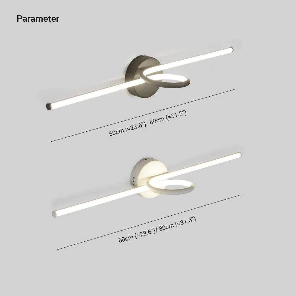 Modern Spiral Linear LED Bathroom Wall Lights - Energy Efficient Waterproof Vanity Mirror Lighting for Bathroom, Powder Room & Spa Decor