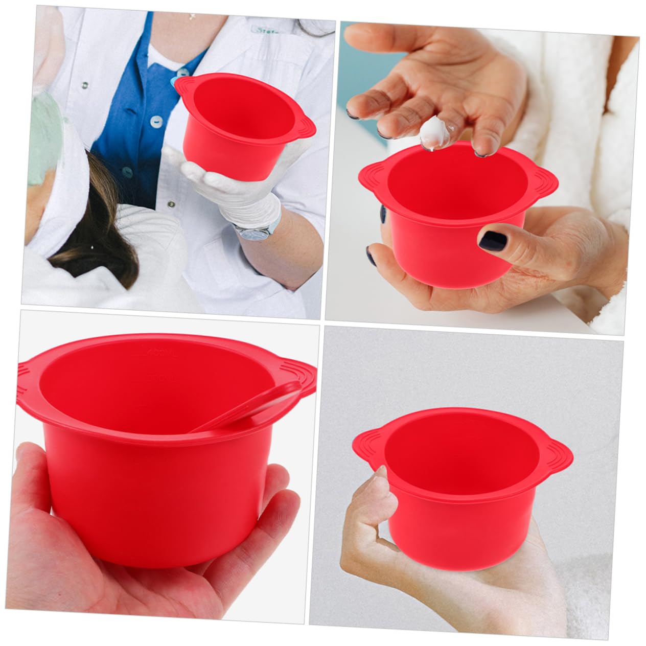 Angoily Silicone Wax Melter Liner Bowl for Hair Removal - Double Bowl Warmer with Stirrer, Easy to Clean - Perfect for Salon & Home Waxing Treatments