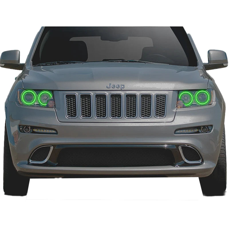 Jeep Grand Cherokee Multicolor LED Halo Headlight Kit (2011-2013) - Upgrade Your Ride with Customizable Colors for Off-Road & Night Driving