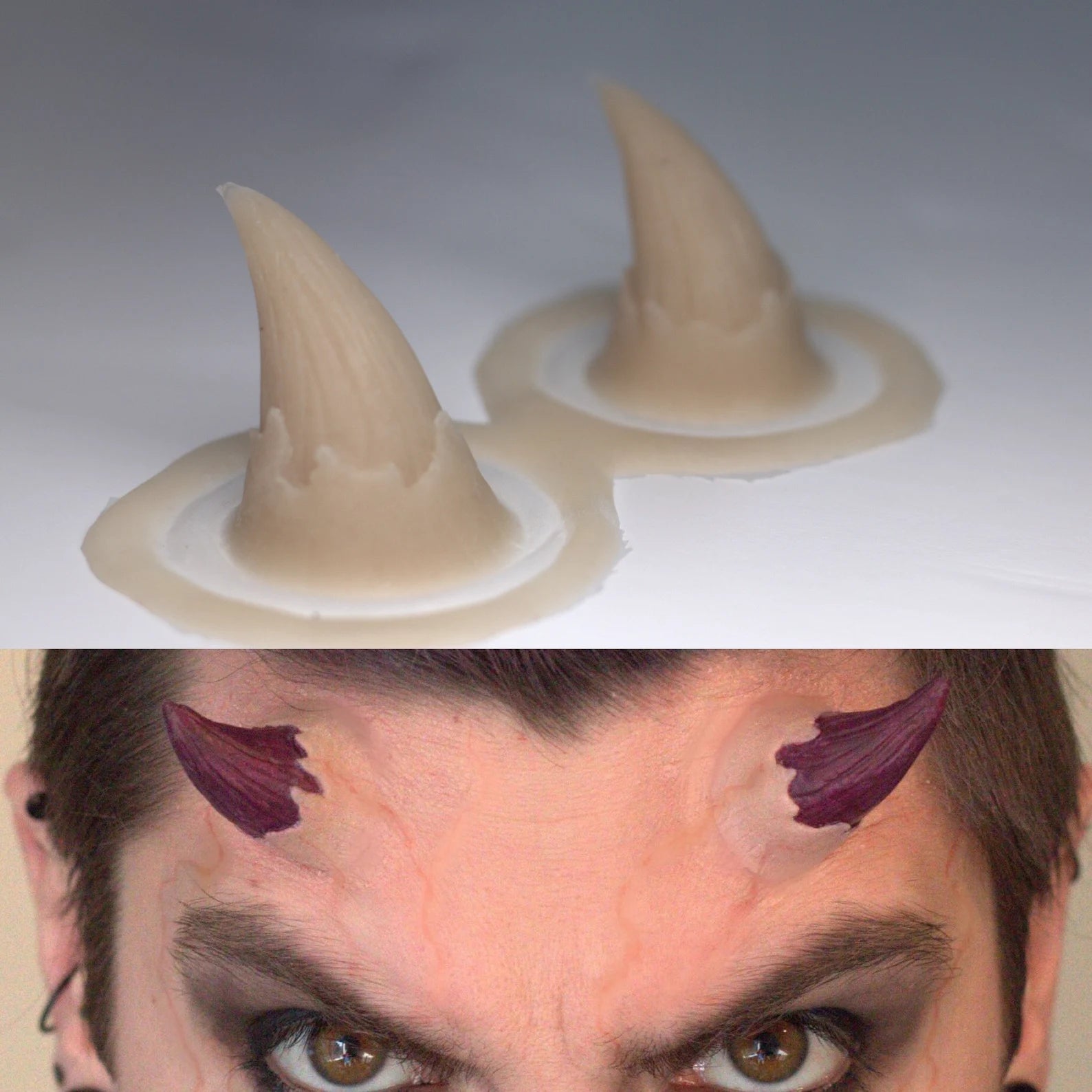 Obsidian FX Devil Horns Demon Silicone Prosthetics - Realistic Costume Accessories for Halloween, Cosplay & Horror Events