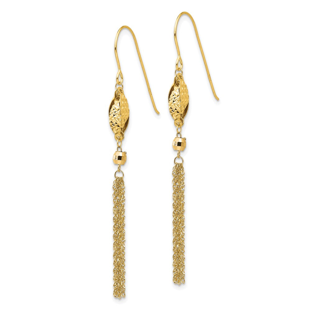 Gold Bead and Chain Dangle Earrings TL538Y - Elegant Fashion Jewelry for Women, Perfect for Parties, Weddings & Date Nights