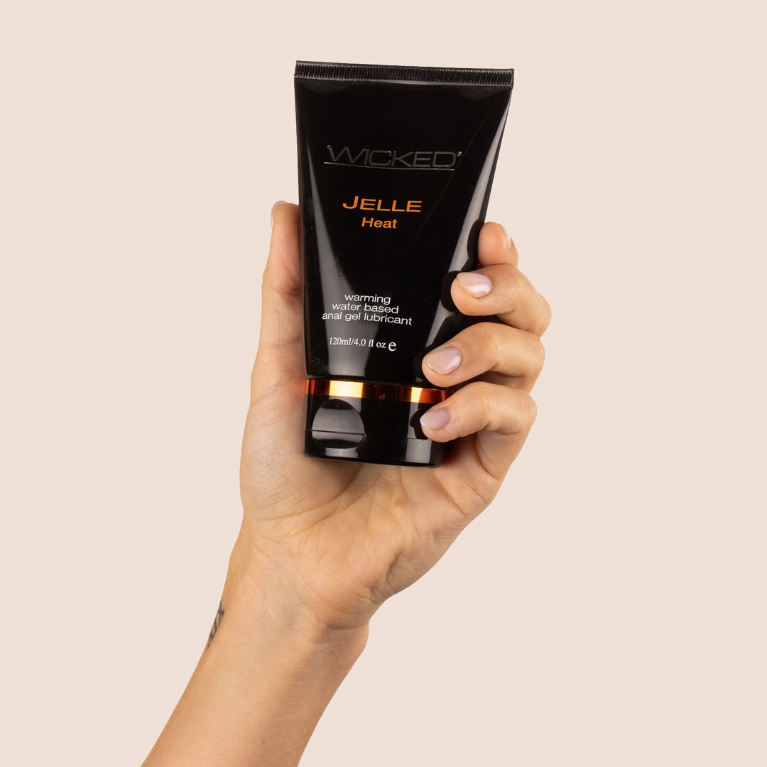 Wicked Jelle Heat Warming Lubricant - Extra Thick Water-Based Personal Lube for Couples & Sensual Massage - Long-Lasting Heat for Enhanced Intimacy & Pleasure