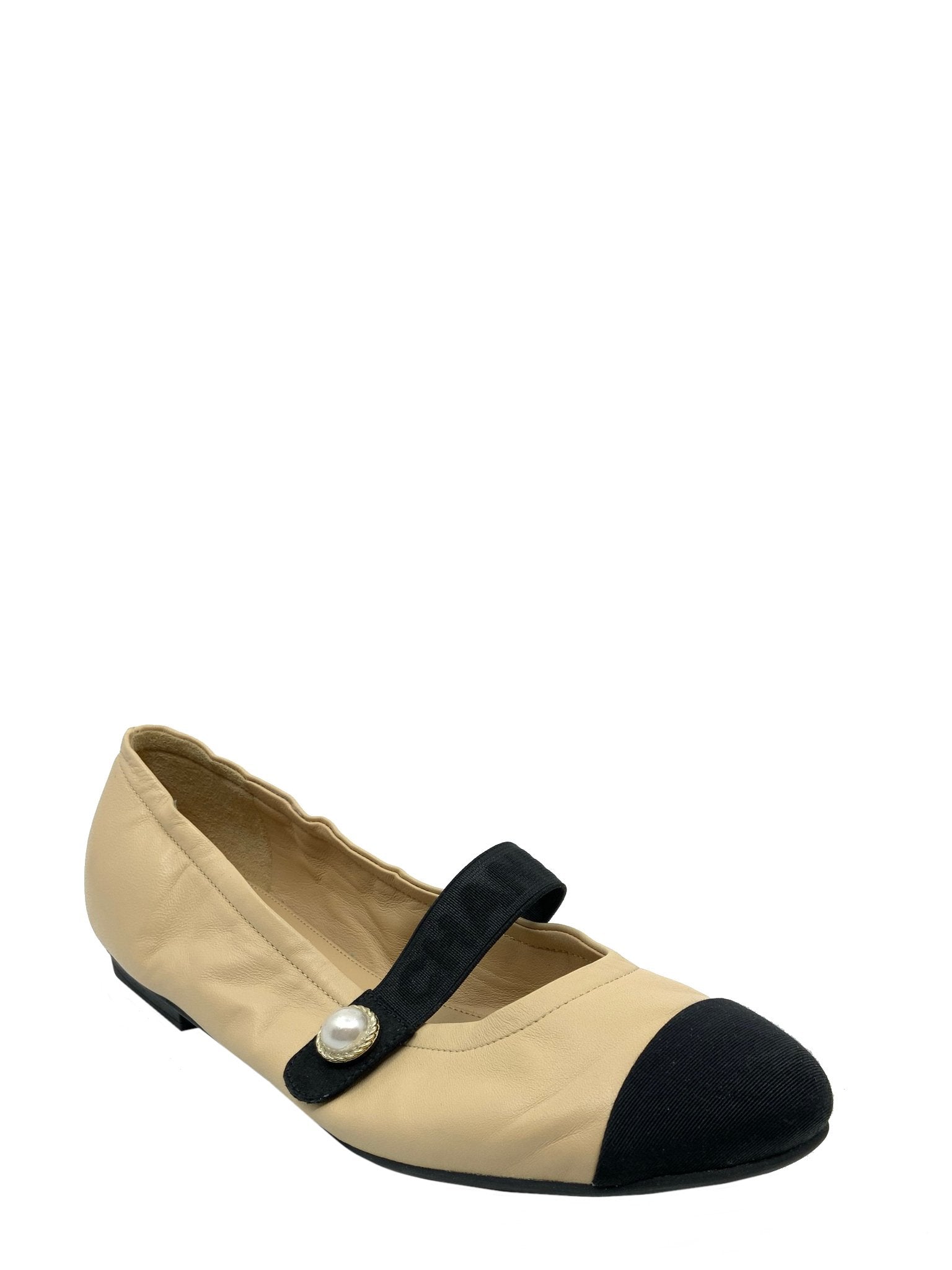 Chanel Lambskin Cap Toe Ballet Flats Women's Size 9 | Luxury Designer Shoes for Women | Perfect for Office, Parties & Special Occasions