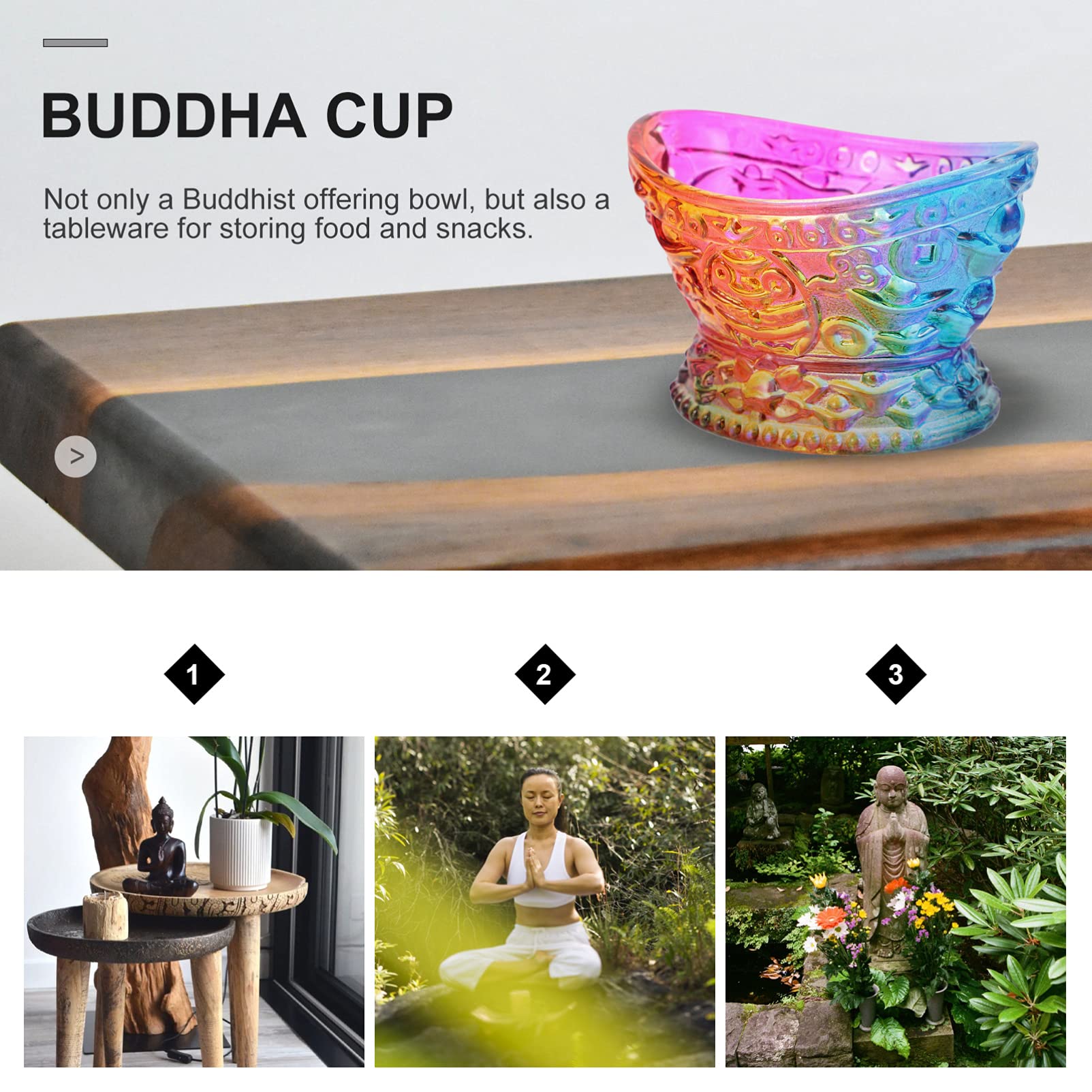 1pc Glass Candle Holder - Temple Candle Stand, Monastery Candlestick for Oil & Butter Lamps - Elegant Candle Storage for Home Decor, Meditation & Spiritual Ceremonies