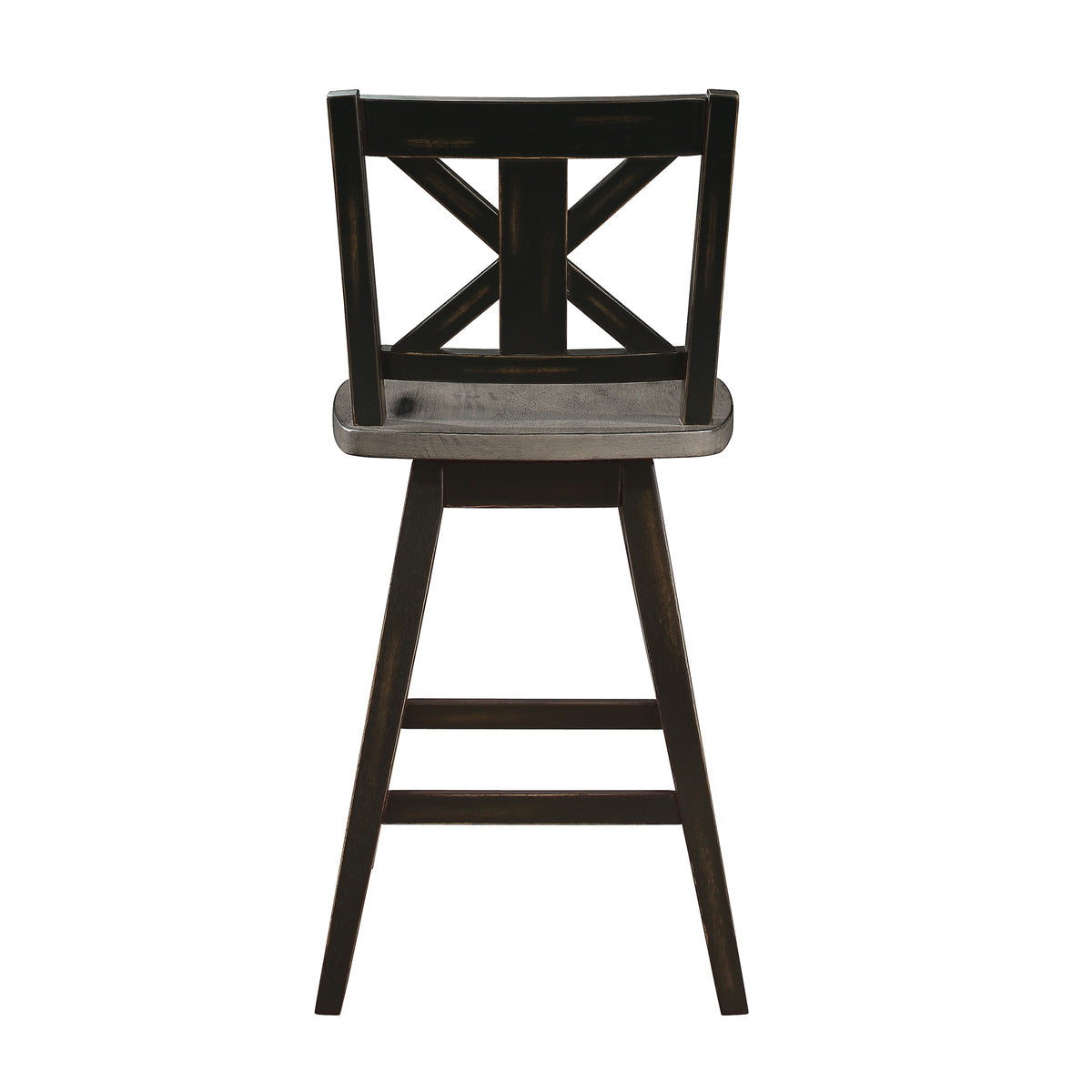 Black Swivel Counter Height Chair with X Back - Set of 2 Bar Stools for Kitchen Island, Breakfast Nook & Home Bar | Modern Dining & Pub Style Seating