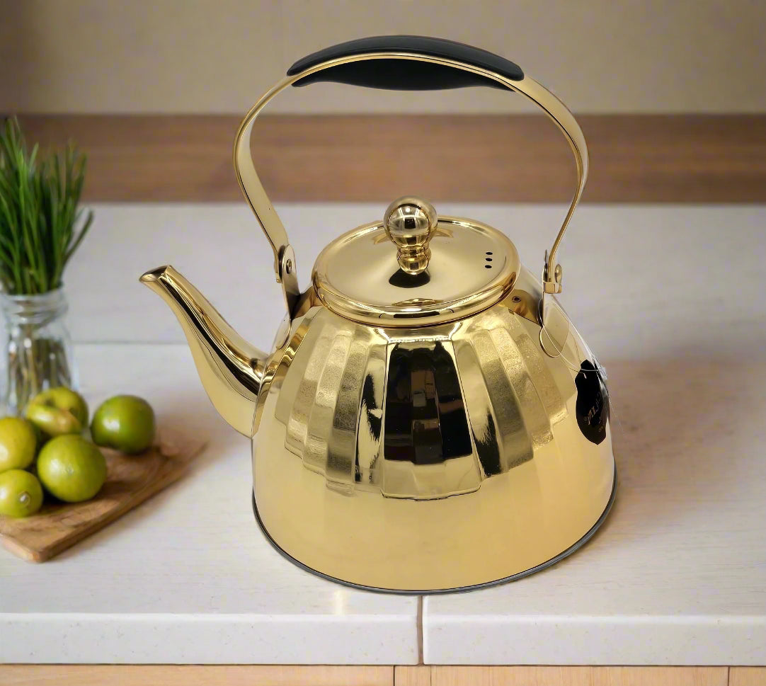 2L Stainless Steel Tea Kettle with Whistle - Fast Boiling Water Pot for Stovetop - Perfect for Home, Office & Camping Use