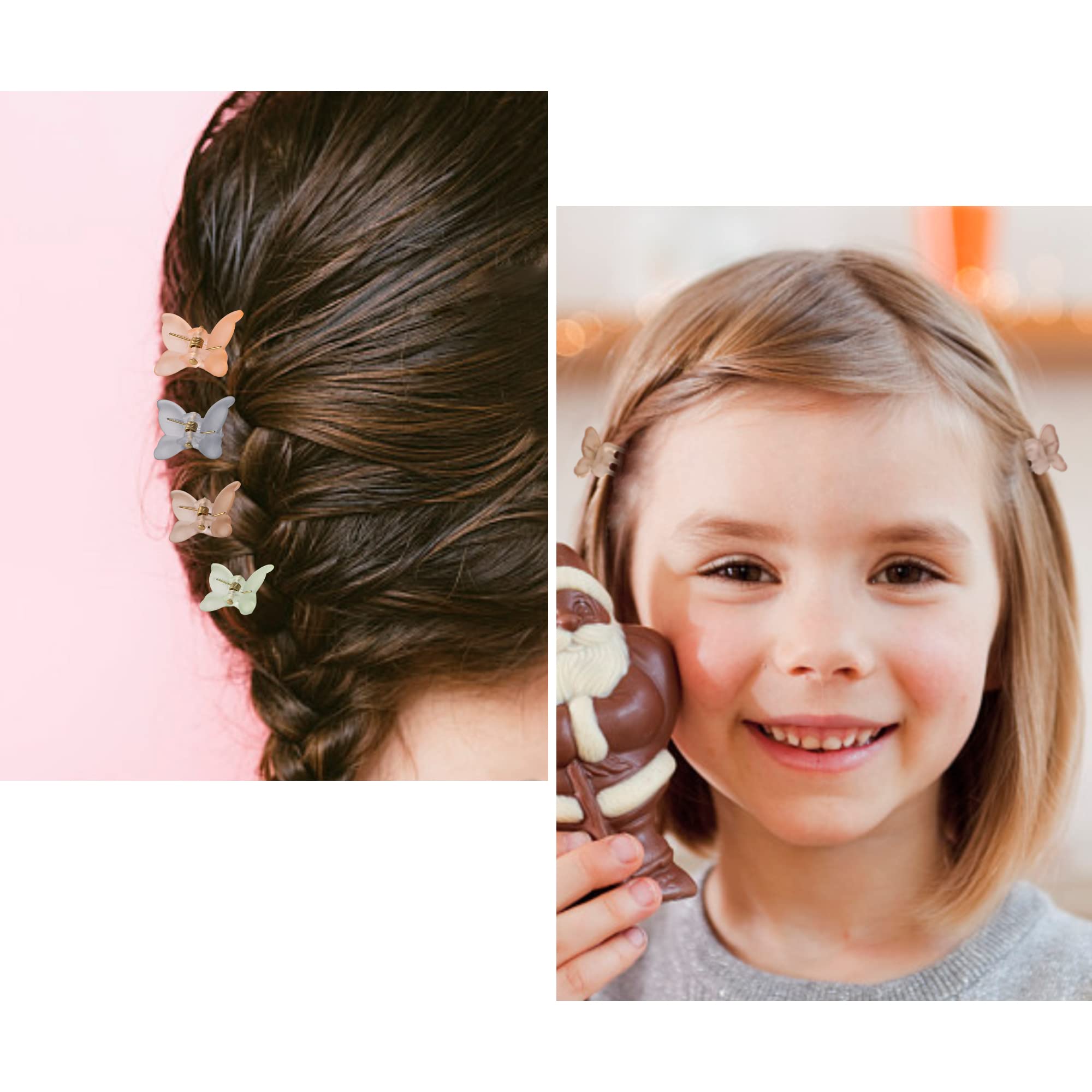 Mini Butterfly Hair Clips for Girls & Women - 90s Cute Tiny Claw Clips for Toddlers | Perfect for School, Parties & Everyday Hairstyles