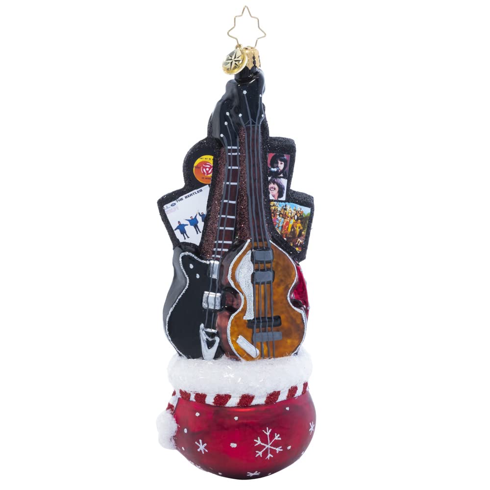 Christopher Radko Hand-Blown European Glass Christmas Ornament - Beatles Themed Collectible Holiday Decoration | Perfect for Tree Decor, Gift Giving & Festive Home Décor