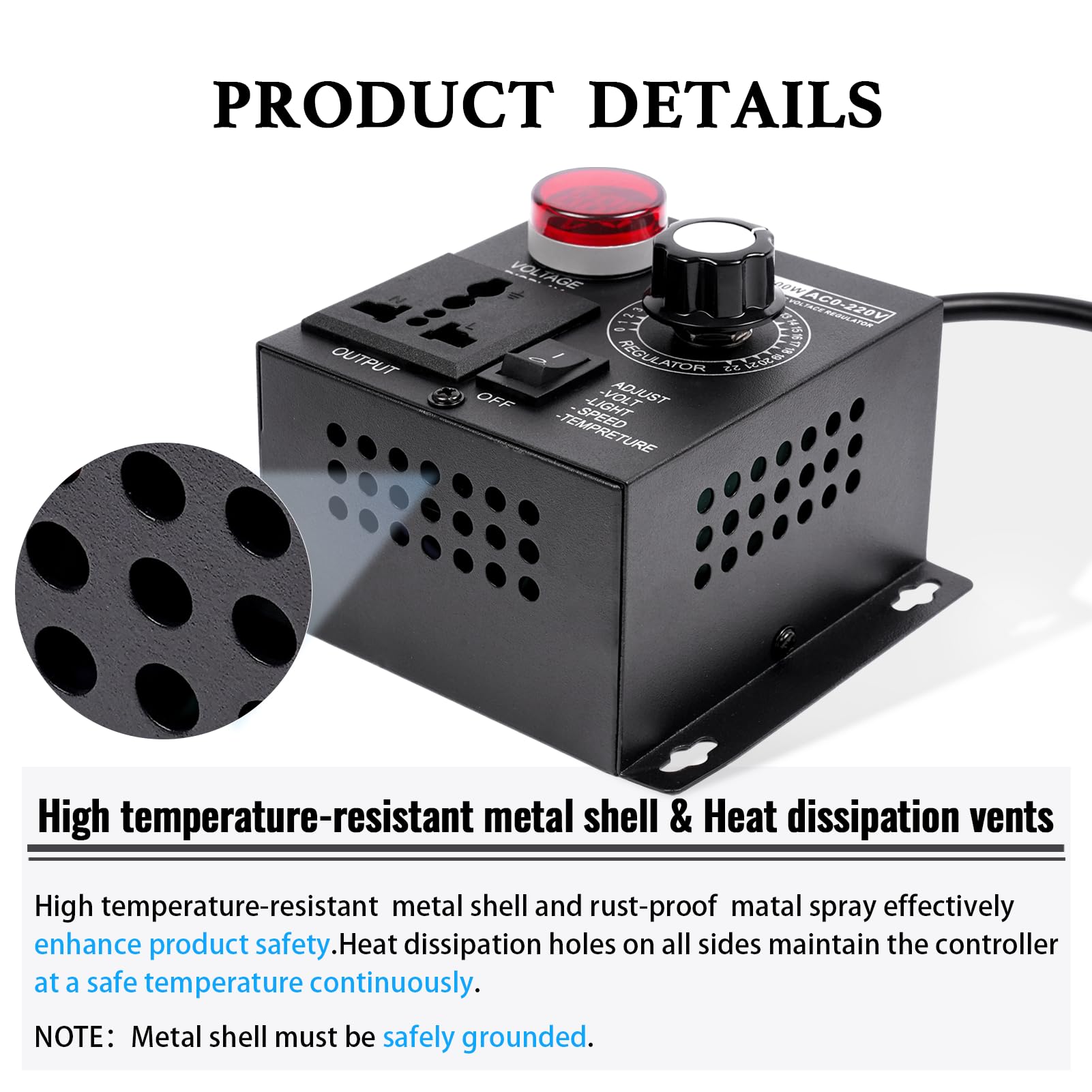 Variable Speed Controller for AC Motors - 120V SCR Fan Speed Regulator with LED Display | Perfect for HVAC, Industrial Equipment & Home Appliances