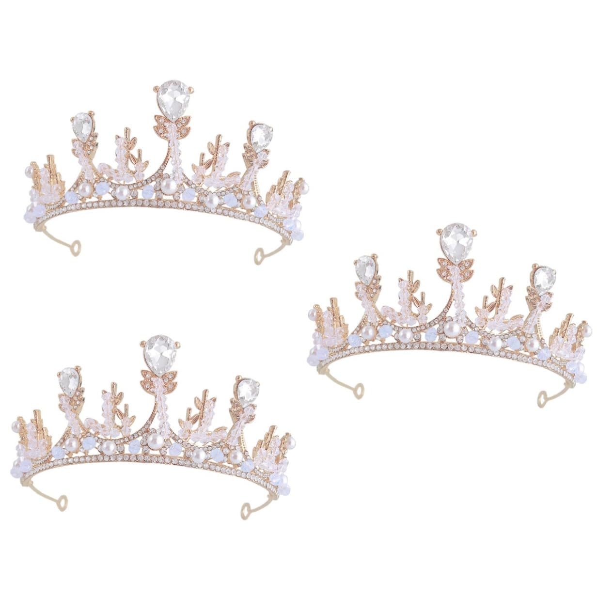 FOMIYES 2 Pack Crystal Headbands for Girls - Rhinestone Hair Accessories for Princess, Bridesmaid, Wedding, Prom, Birthday & Pageant - Sparkling Tiara Crown Hair Adornment for Special Occasions & Photo Shoots