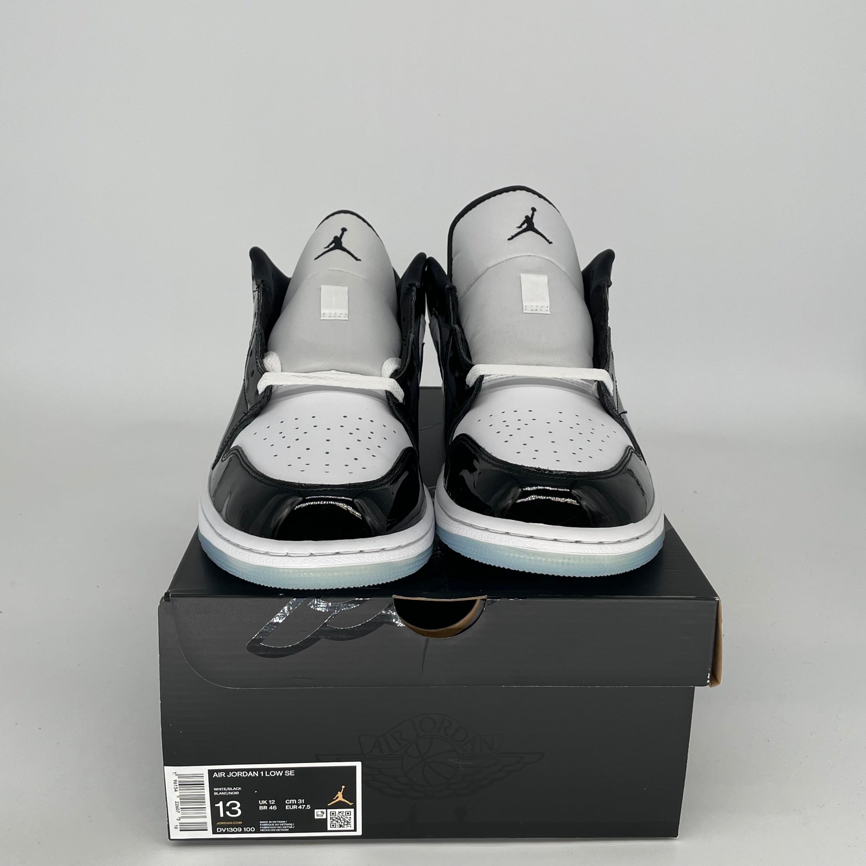 AIR JORDAN 1 LOW CONCORD MEN'S SNEAKERS - SIZE 13 (DV1309-100) - Authentic Retro Basketball Shoes for Casual Wear & Street Style