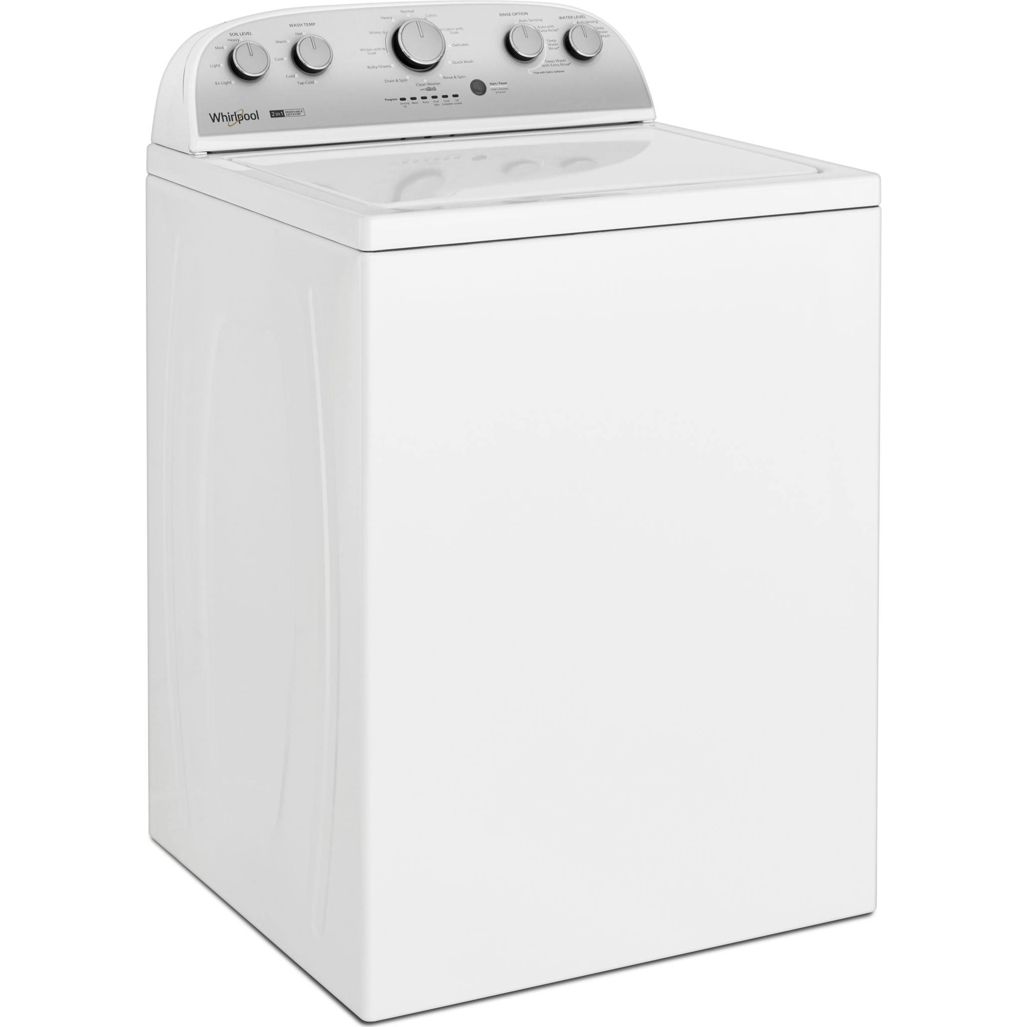 Whirlpool WTW4957PW 4.5 Cu. Ft. Top Load Washing Machine - White | Large Capacity Washer for Family Laundry | Perfect for Homes, Apartments & Laundromats