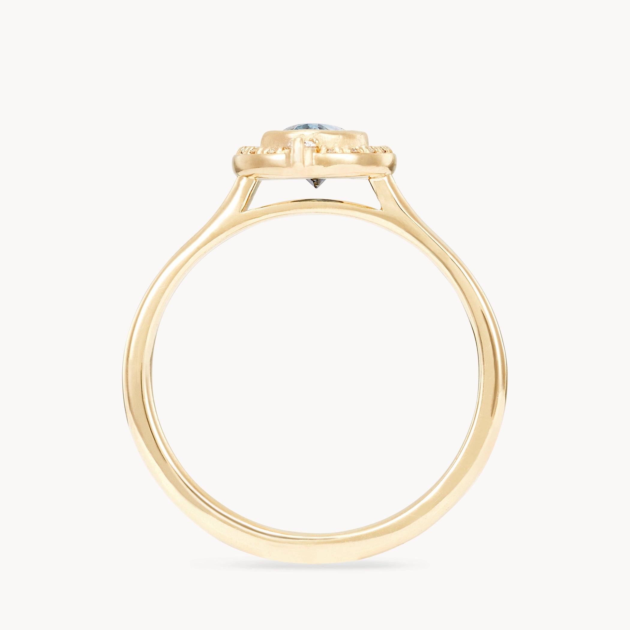 14K Yellow Gold Blue Oval Sapphire & White Diamond Ring – Unique Handcrafted Jewelry for Women, Perfect for Engagement, Wedding & Special Occasions