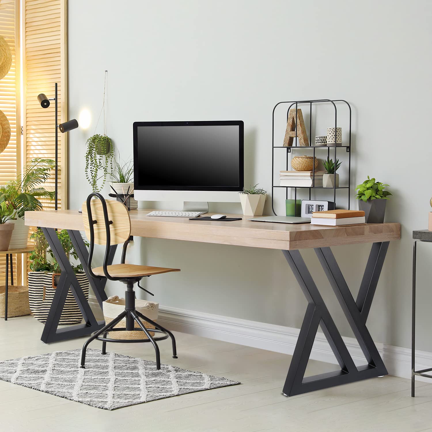 Heavy Duty 28 Inch Metal Table Legs 2 Pack - Industrial Modern Steel Furniture Legs for DIY Desks, Benches & Tables | Perfect for Home Office, Workshop & Industrial Settings