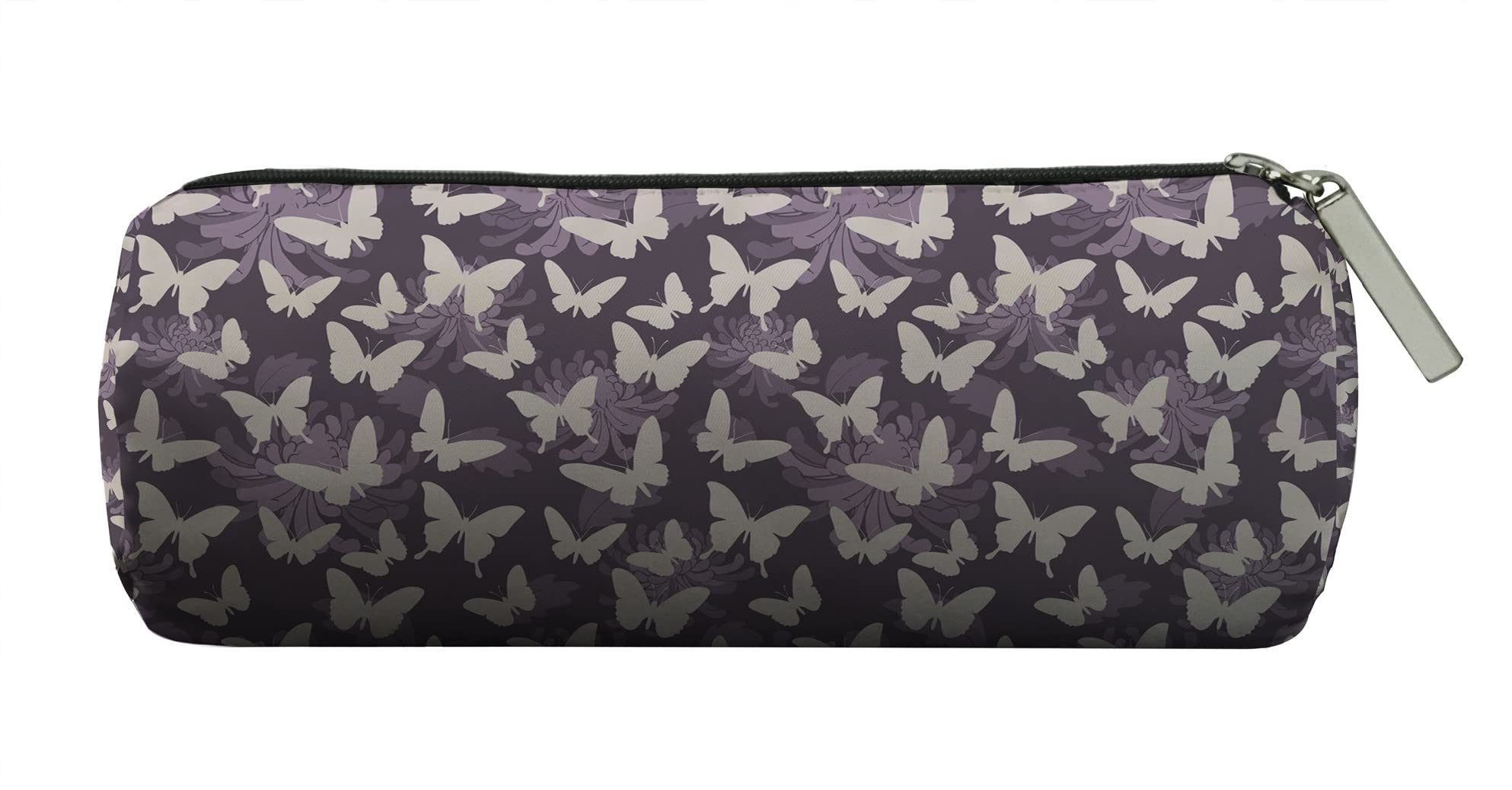 COW GO GO Waterproof Cosmetic Bag for Travel - Large Makeup Brush Organizer with Zipper, Portable Toiletry Storage Pouch for Women, Girls & Men (Butterflies & Flowers Design) - Perfect for Airplane Carry-on, Gym, Beach & Daily Use