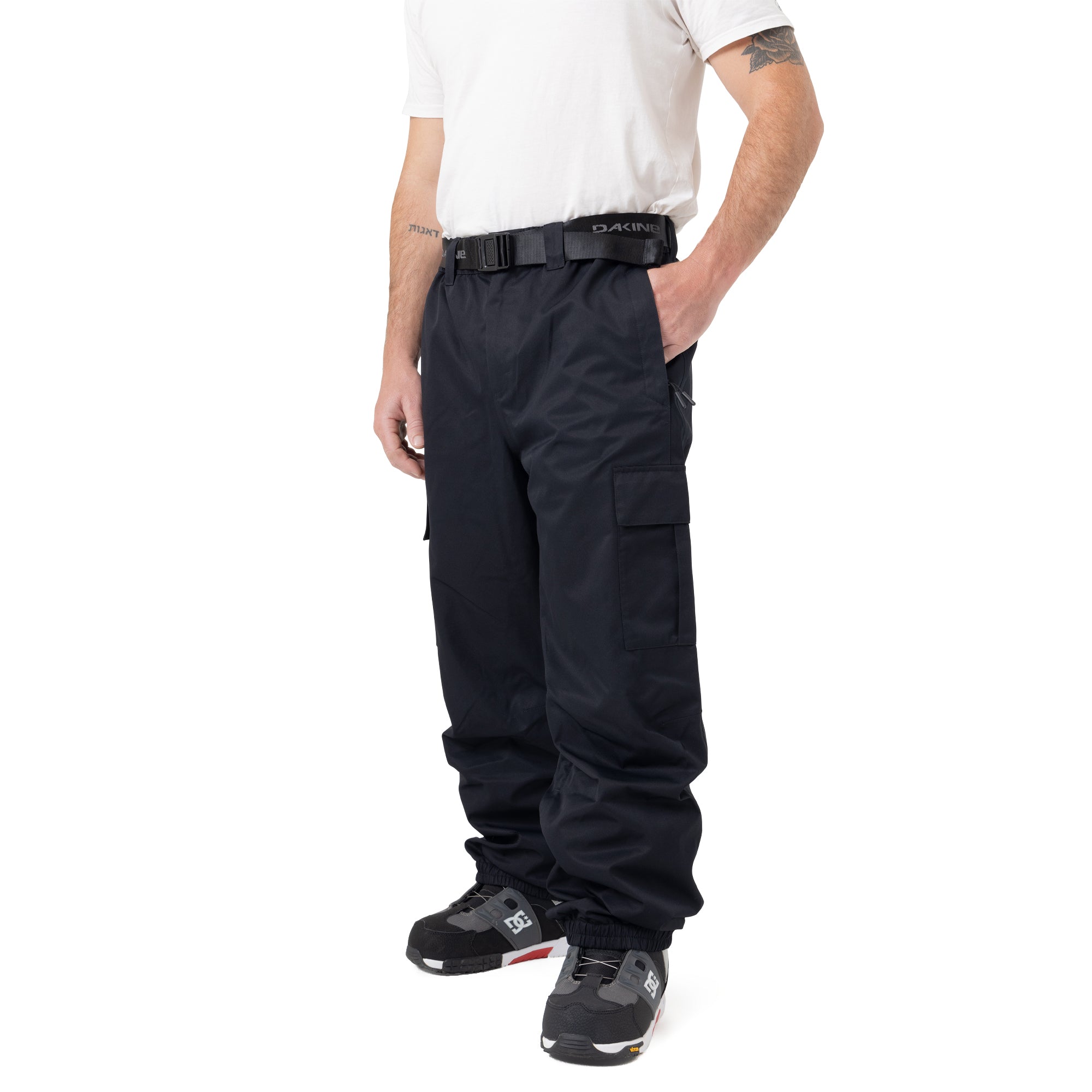 Rodgers 10K Cargo Snow Pants for Men - Waterproof Winter Ski Pants with Multiple Pockets - Black - Ideal for Skiing, Snowboarding & Cold Weather Outdoor Activities